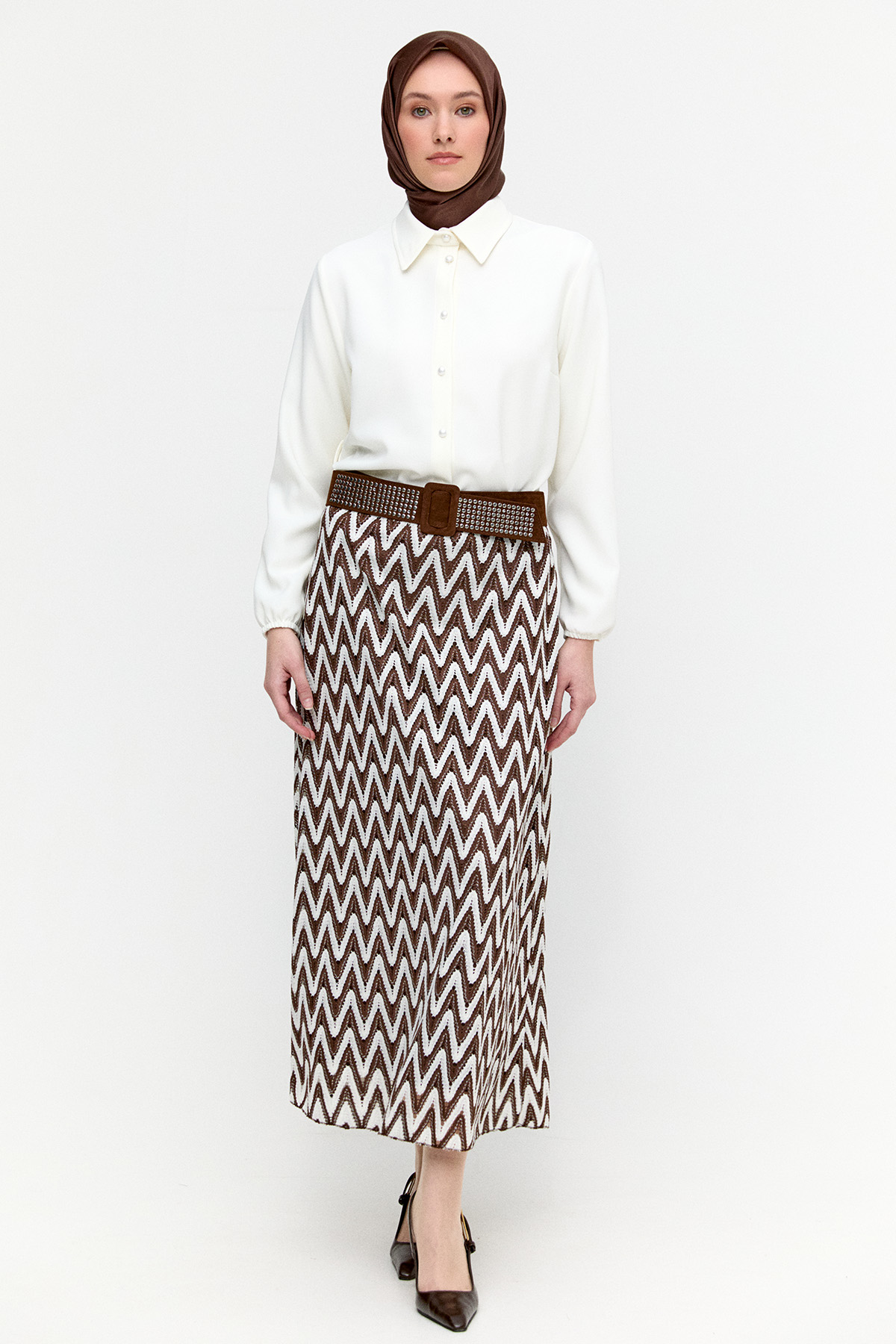 Zikzak Desenli İkili Takım, Tesettür Giyim