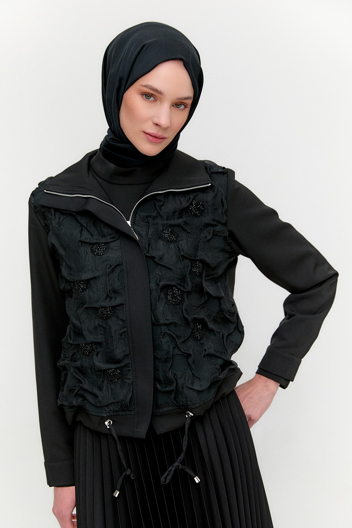 Zarif Dokulu Pilise Etekli Takım, Tesettür Giyim