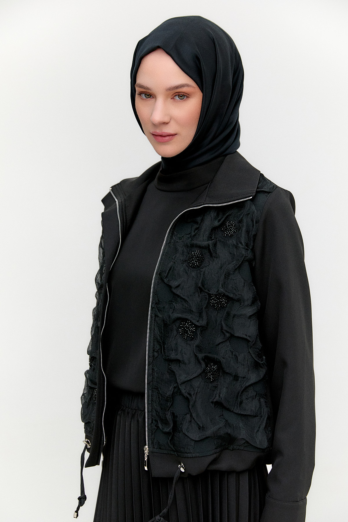 Zarif Dokulu Pilise Etekli Takım, Tesettür Giyim