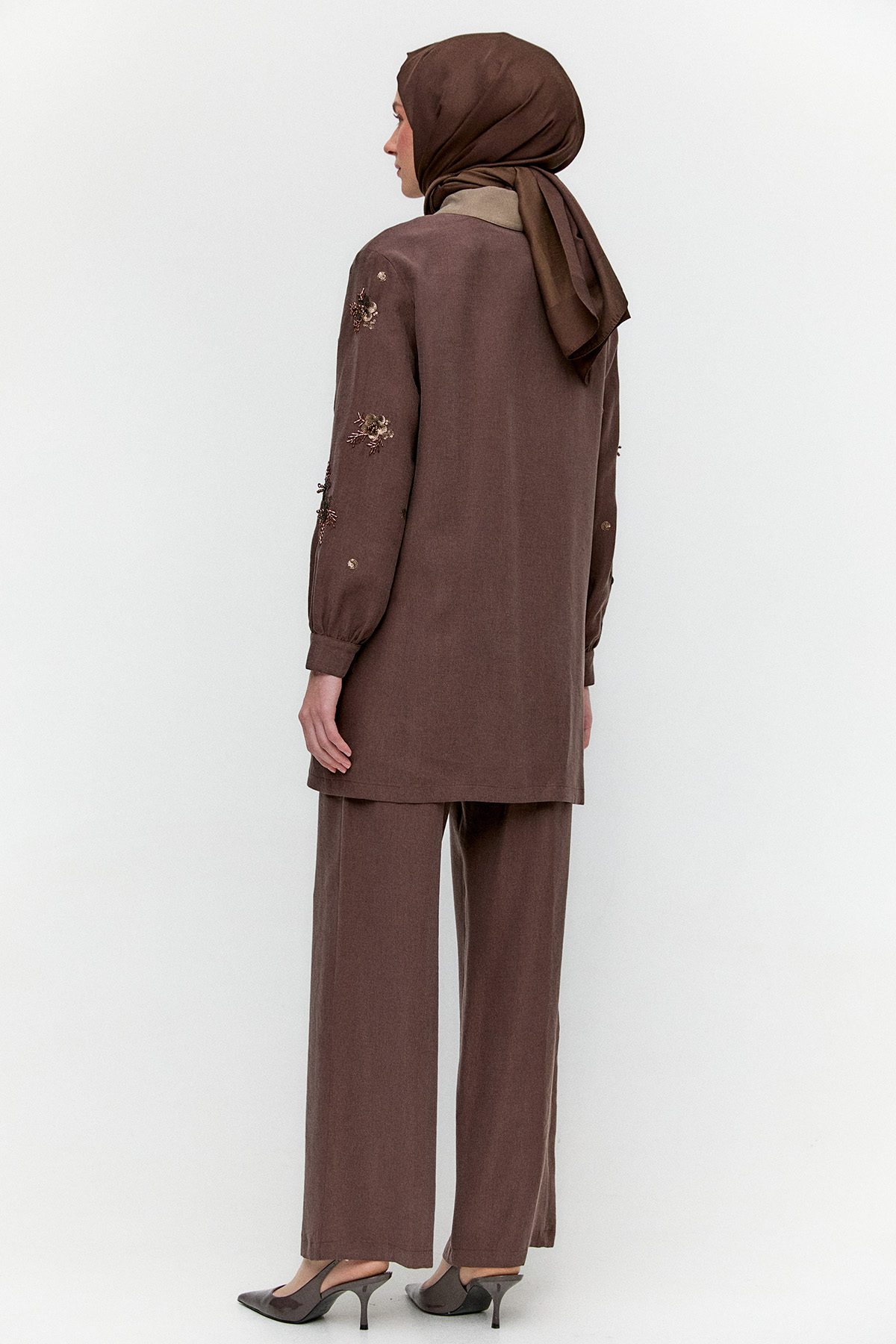 Nakışlı Kargo Cepli İkili Takım, Tesettür Giyim