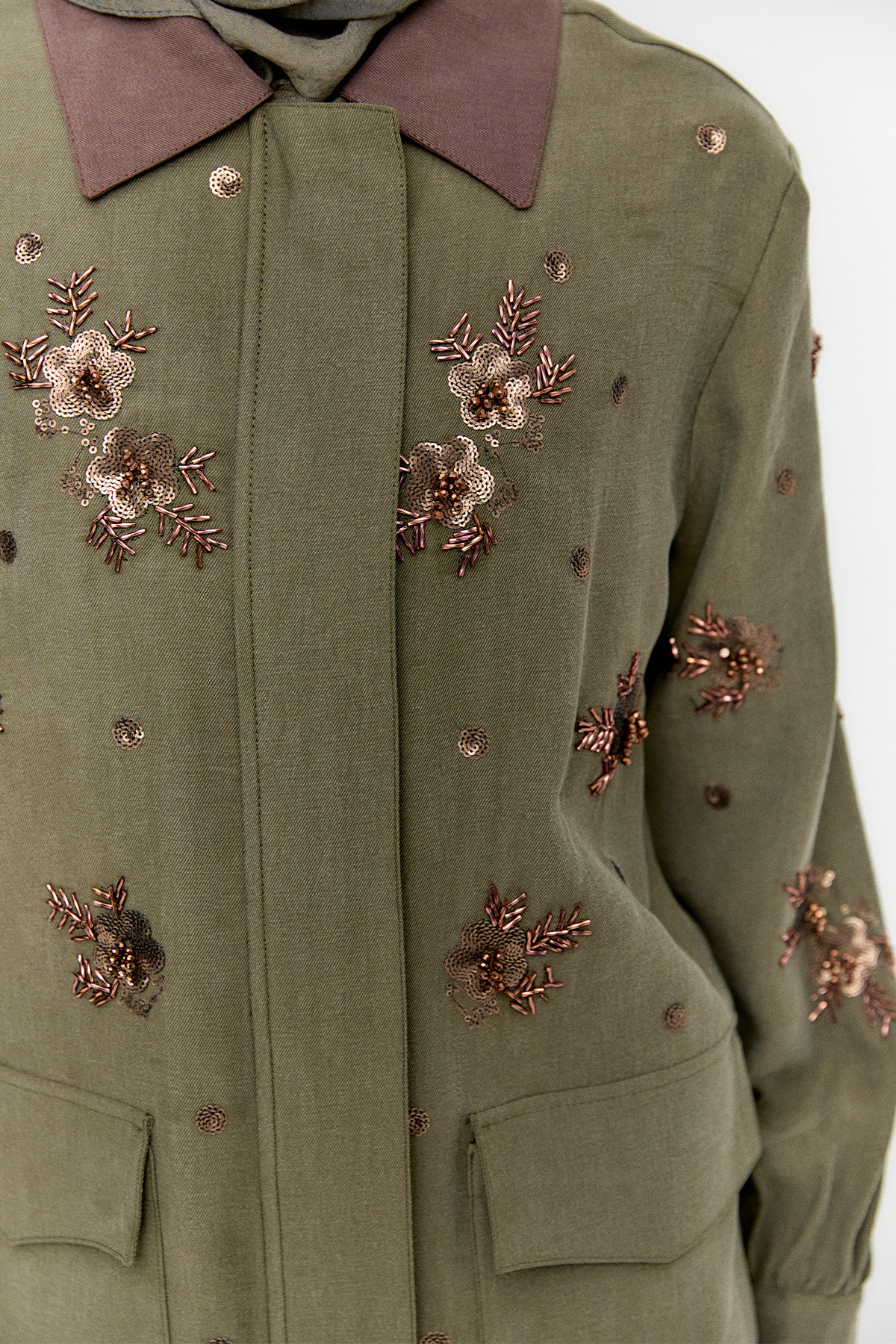 Nakışlı Kargo Cepli İkili Takım, Tesettür Giyim