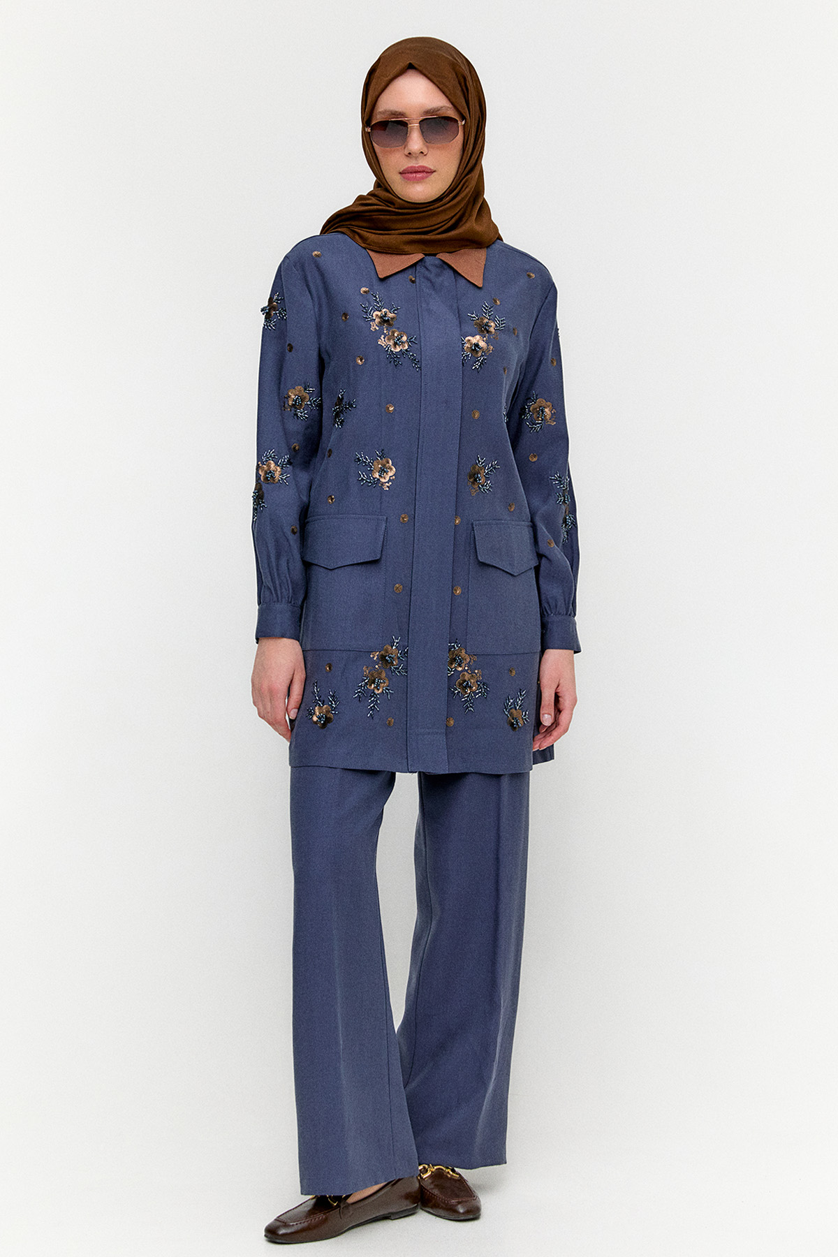 Nakışlı Kargo Cepli İkili Takım, Tesettür Giyim