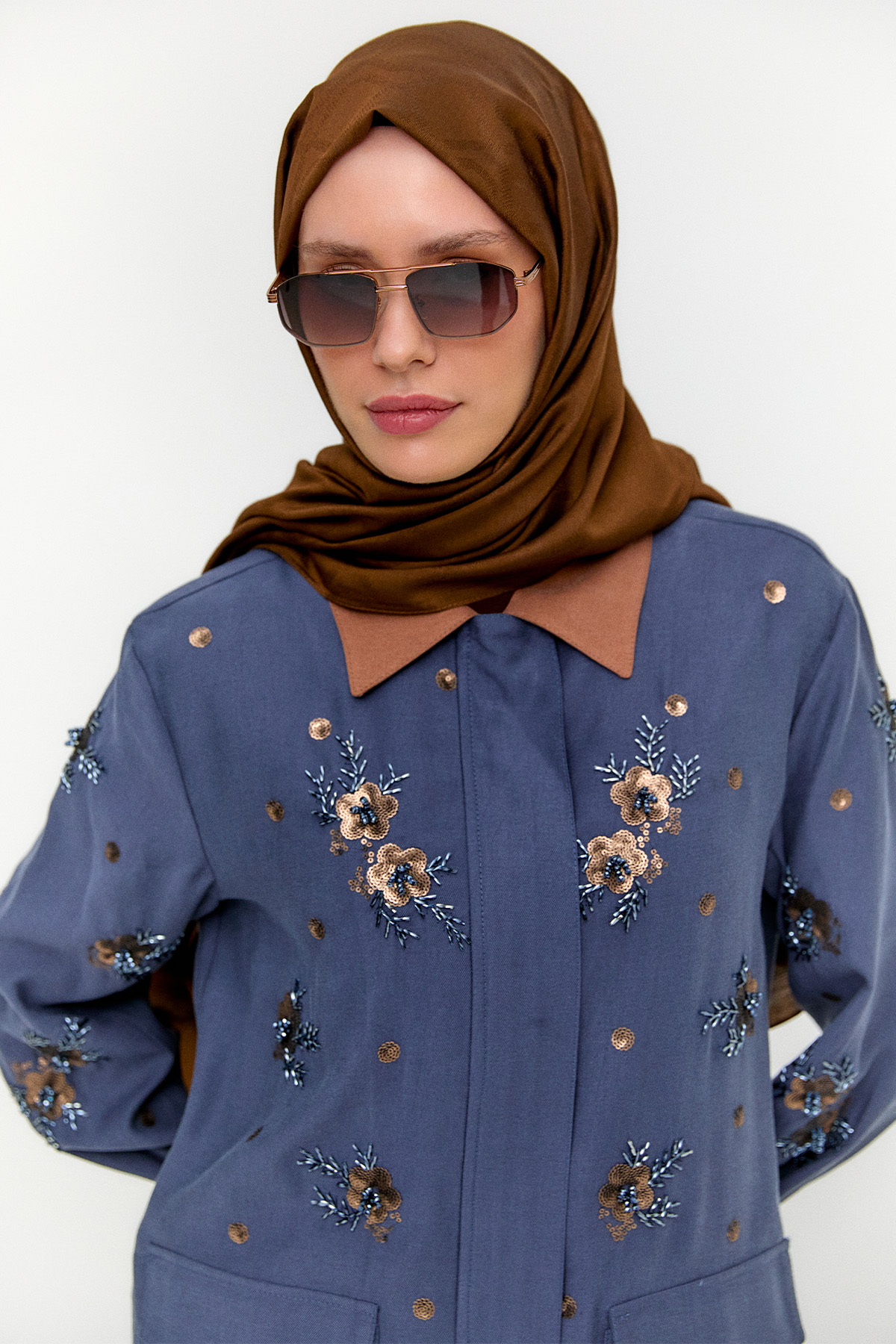 Nakışlı Kargo Cepli İkili Takım, Tesettür Giyim