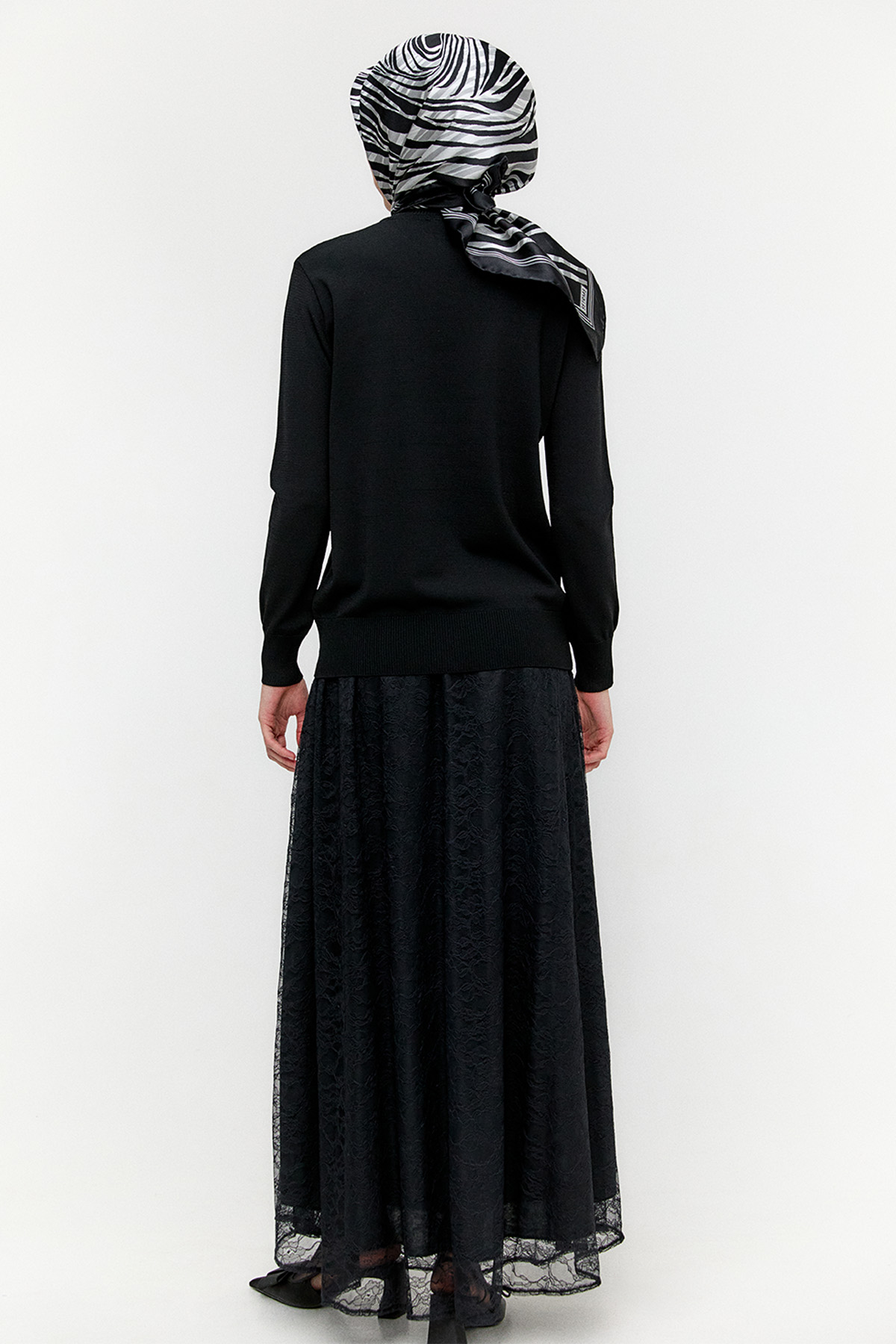 Dantel Detaylı Triko İkili Takım, Tesettür Giyim