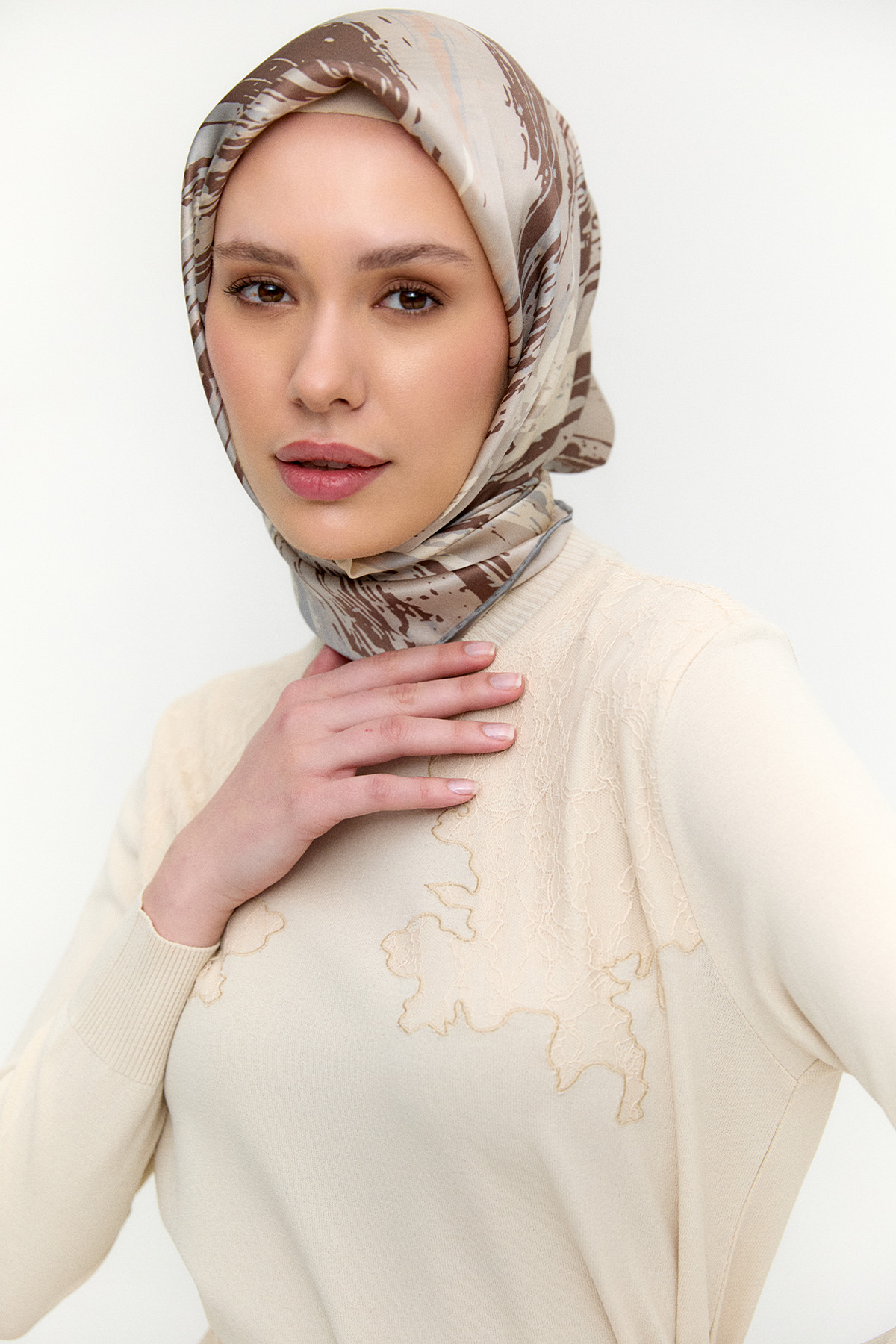 Dantel Detaylı Triko İkili Takım, Tesettür Giyim