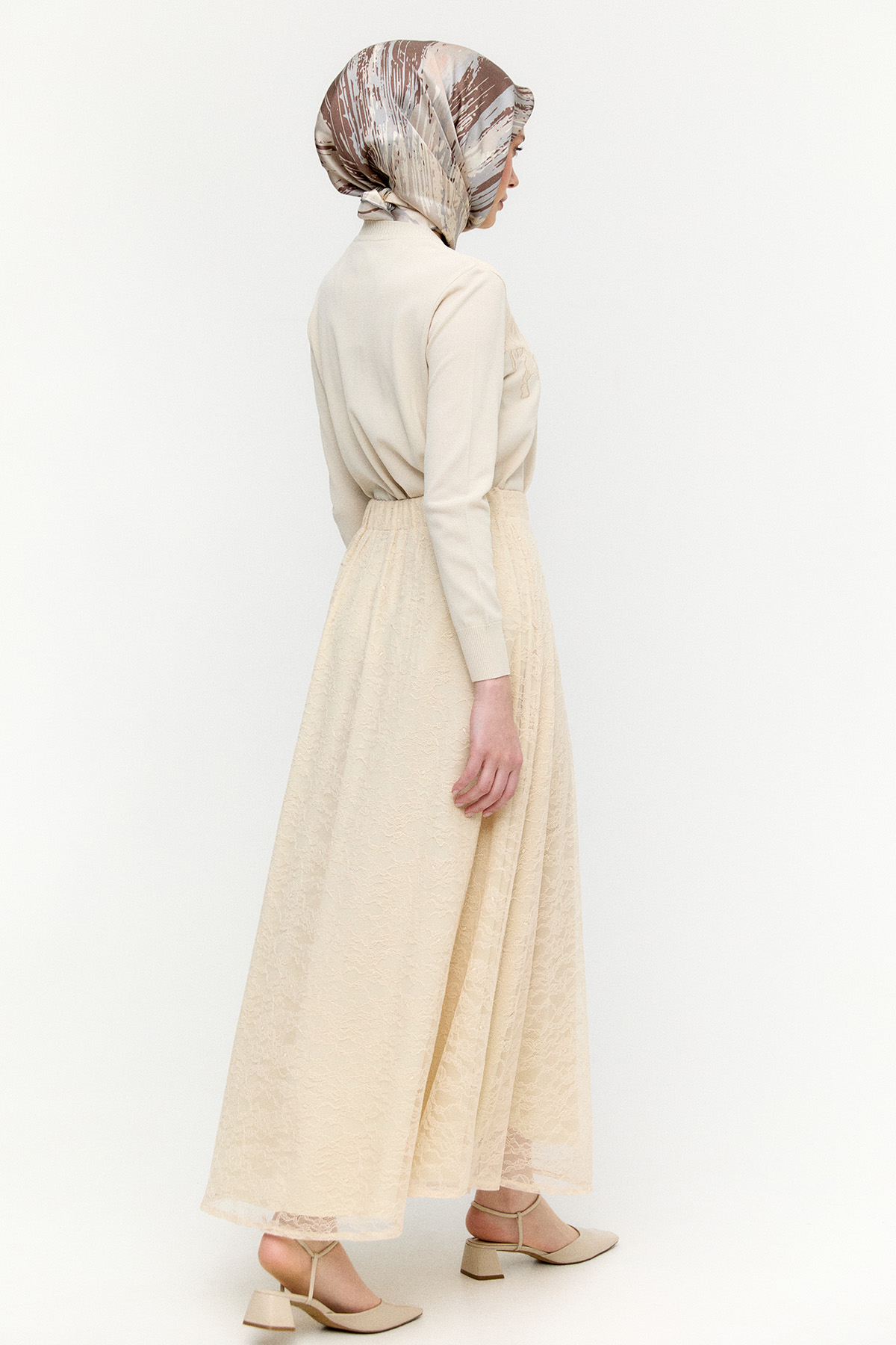 Dantel Detaylı Triko İkili Takım, Tesettür Giyim