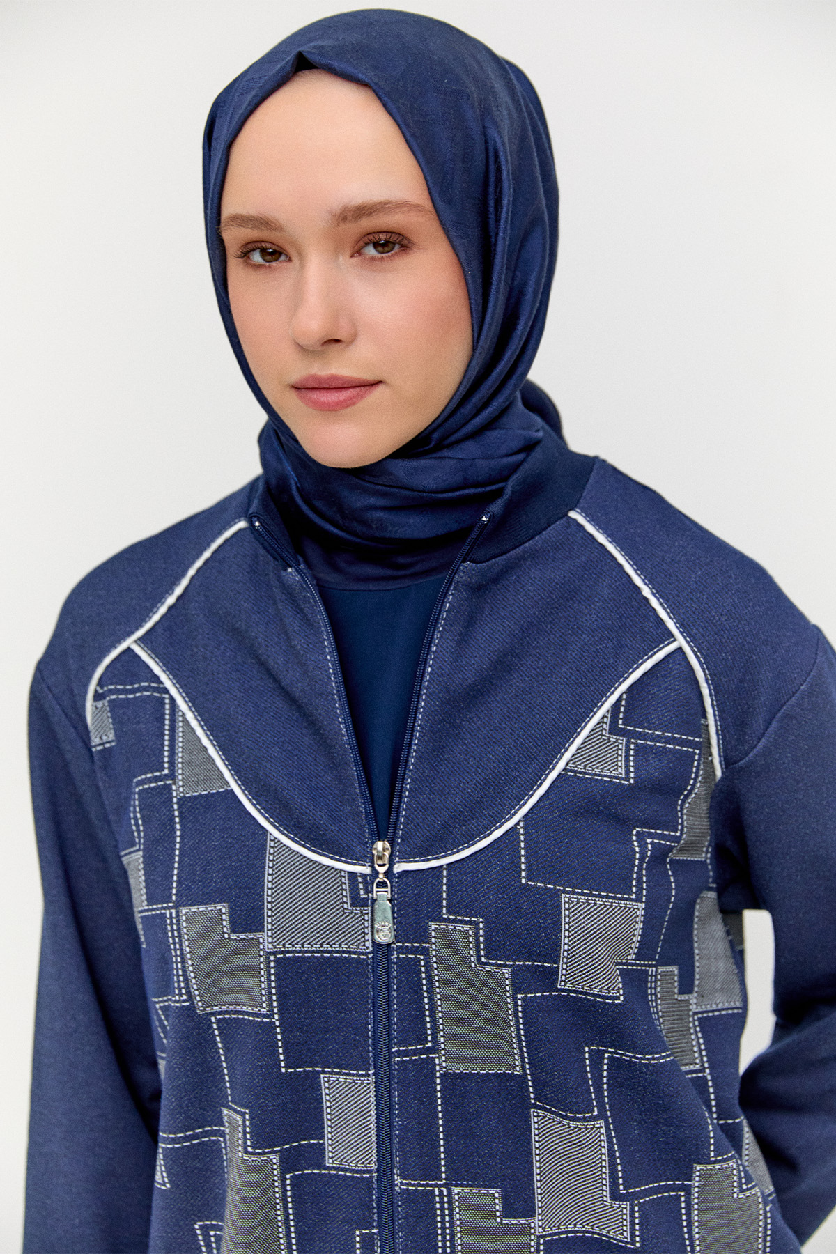 Blok Desenli Spor İkili Takım, Tesettür Giyim