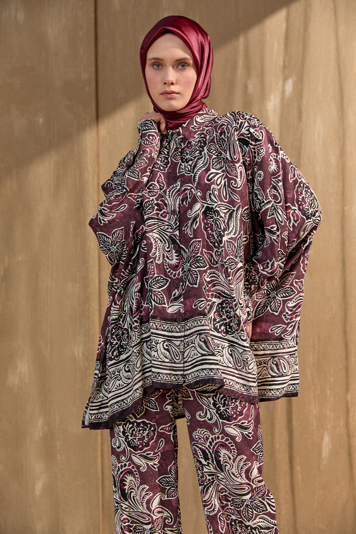 Çiçek Desenli İkili Takım, Tesettür Giyim