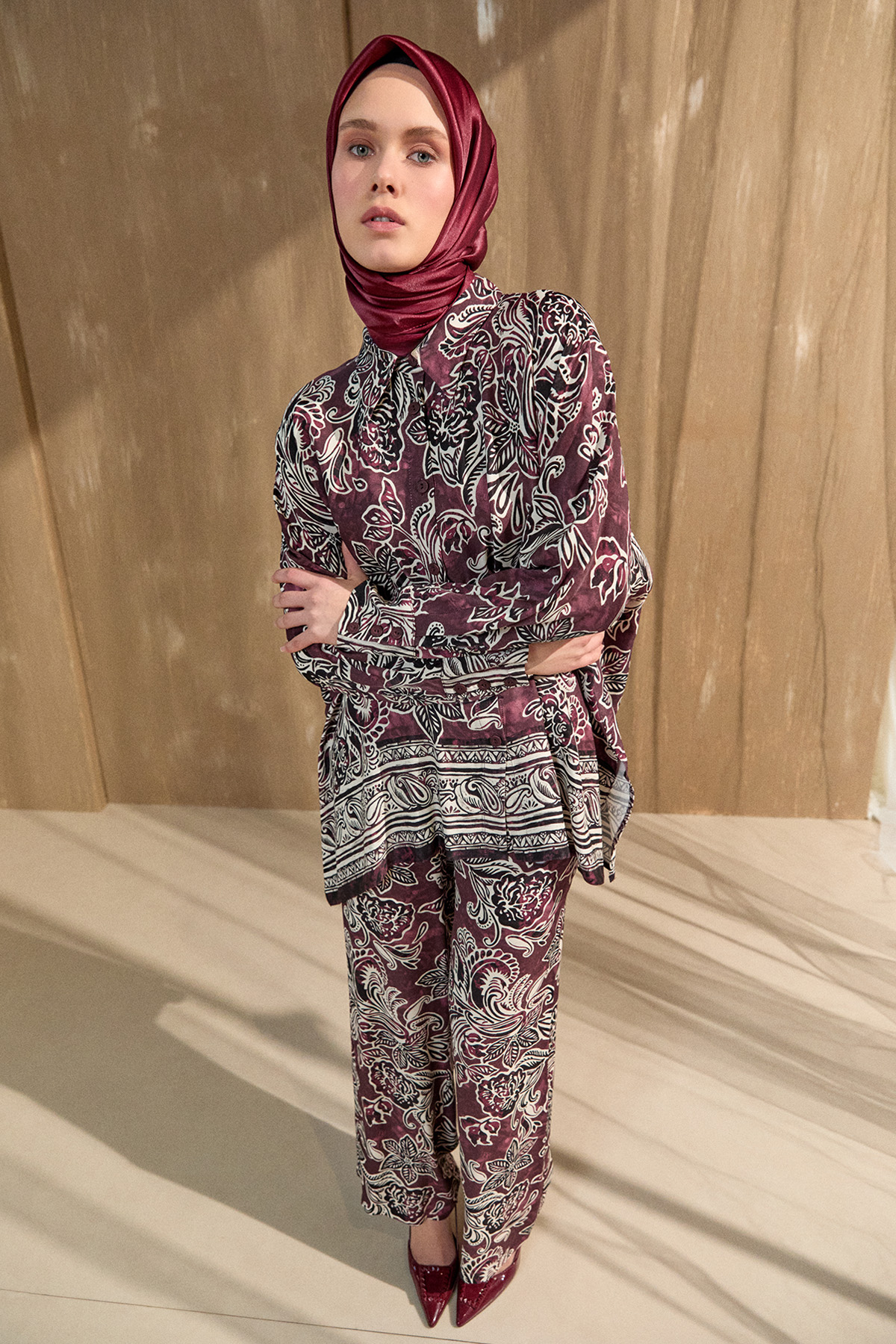 Çiçek Desenli İkili Takım, Tesettür Giyim