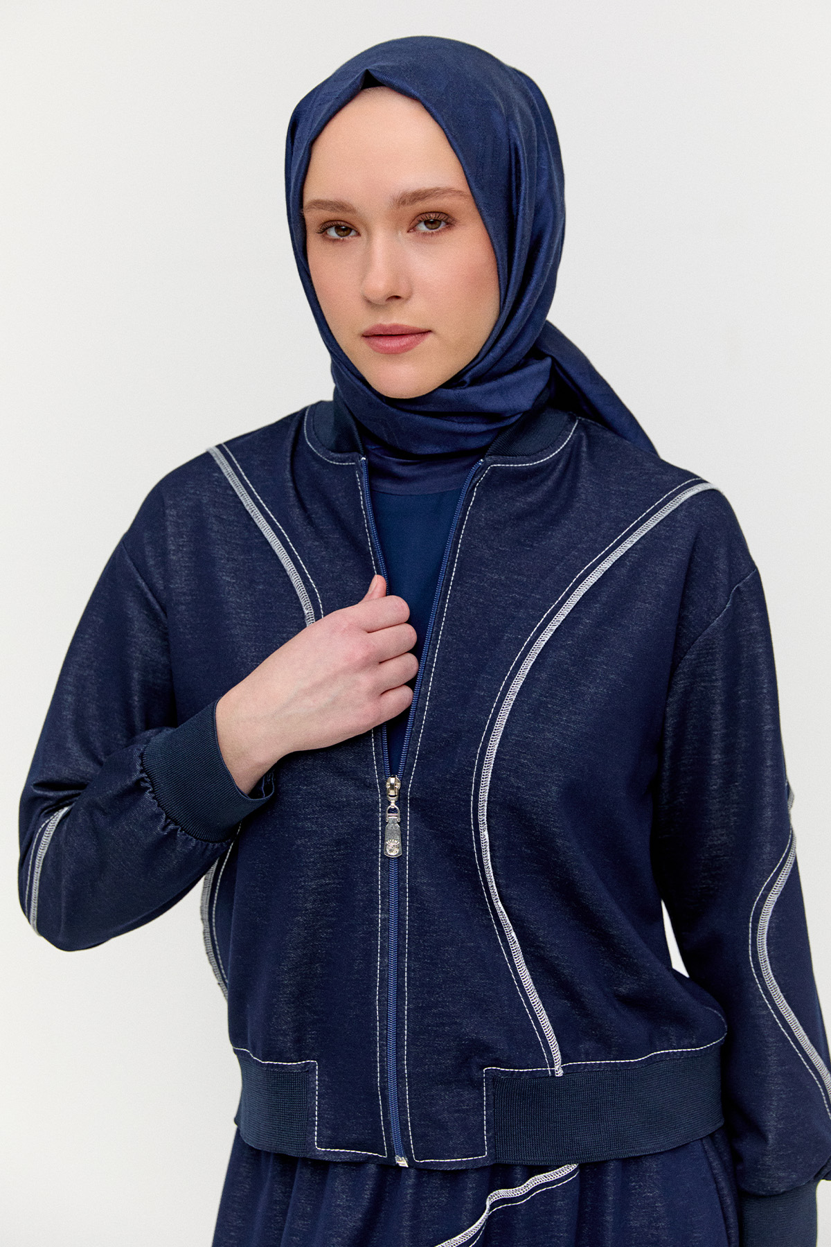 Kontrast Dikişli Etekli Takım, Tesettür Giyim