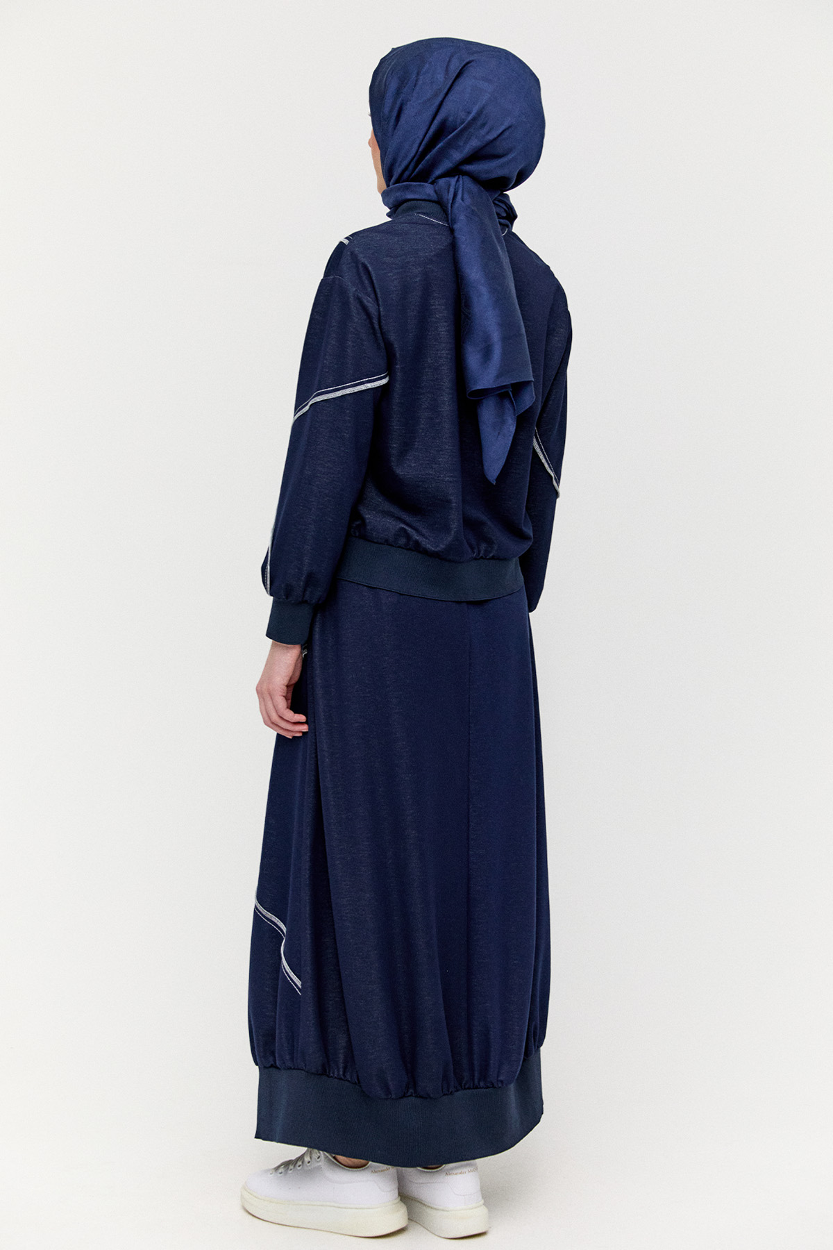 Kontrast Dikişli Etekli Takım, Tesettür Giyim