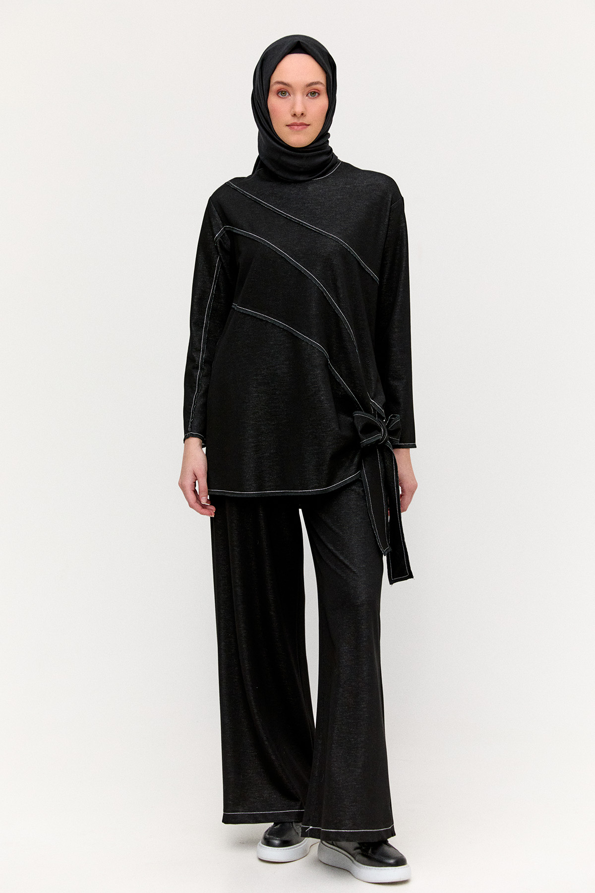 Kontrast Dikişli İkili Takım, Tesettür Giyim