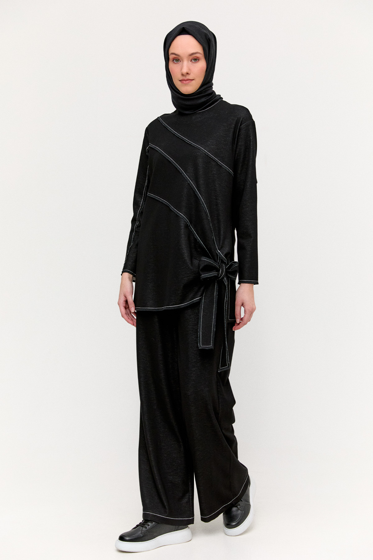 Kontrast Dikişli İkili Takım, Tesettür Giyim