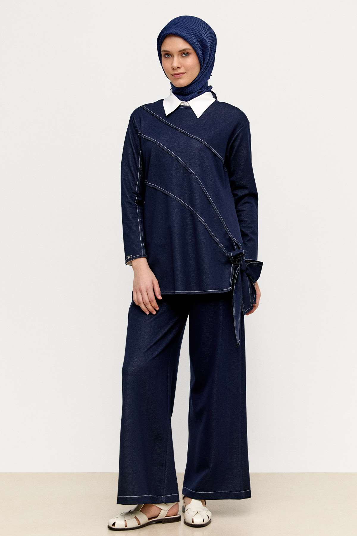 Kontrast Dikişli İkili Takım, Tesettür Giyim