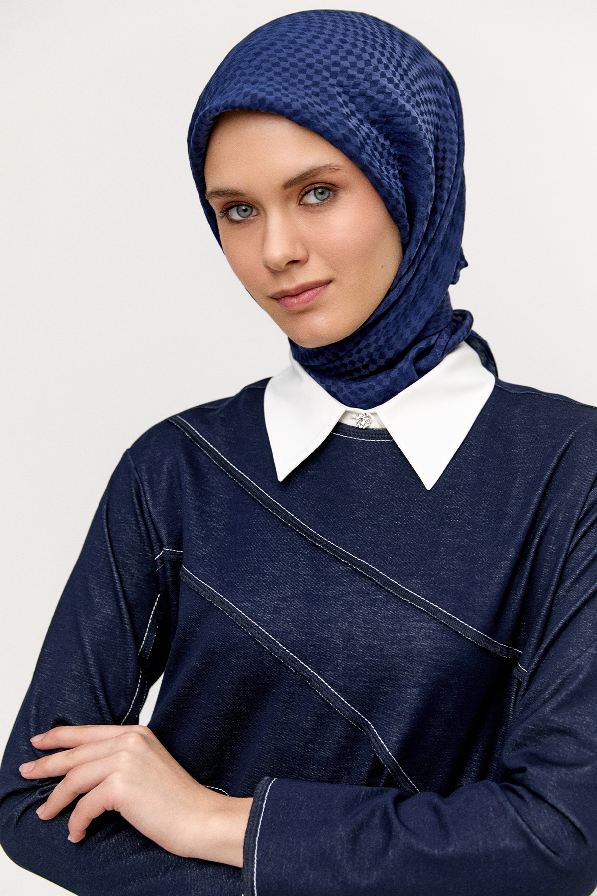 Kontrast Dikişli İkili Takım, Tesettür Giyim