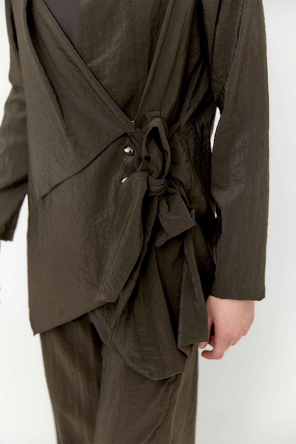 Asimetrik Yakalı Kuşaklı İkili Takım, Tesettür Giyim