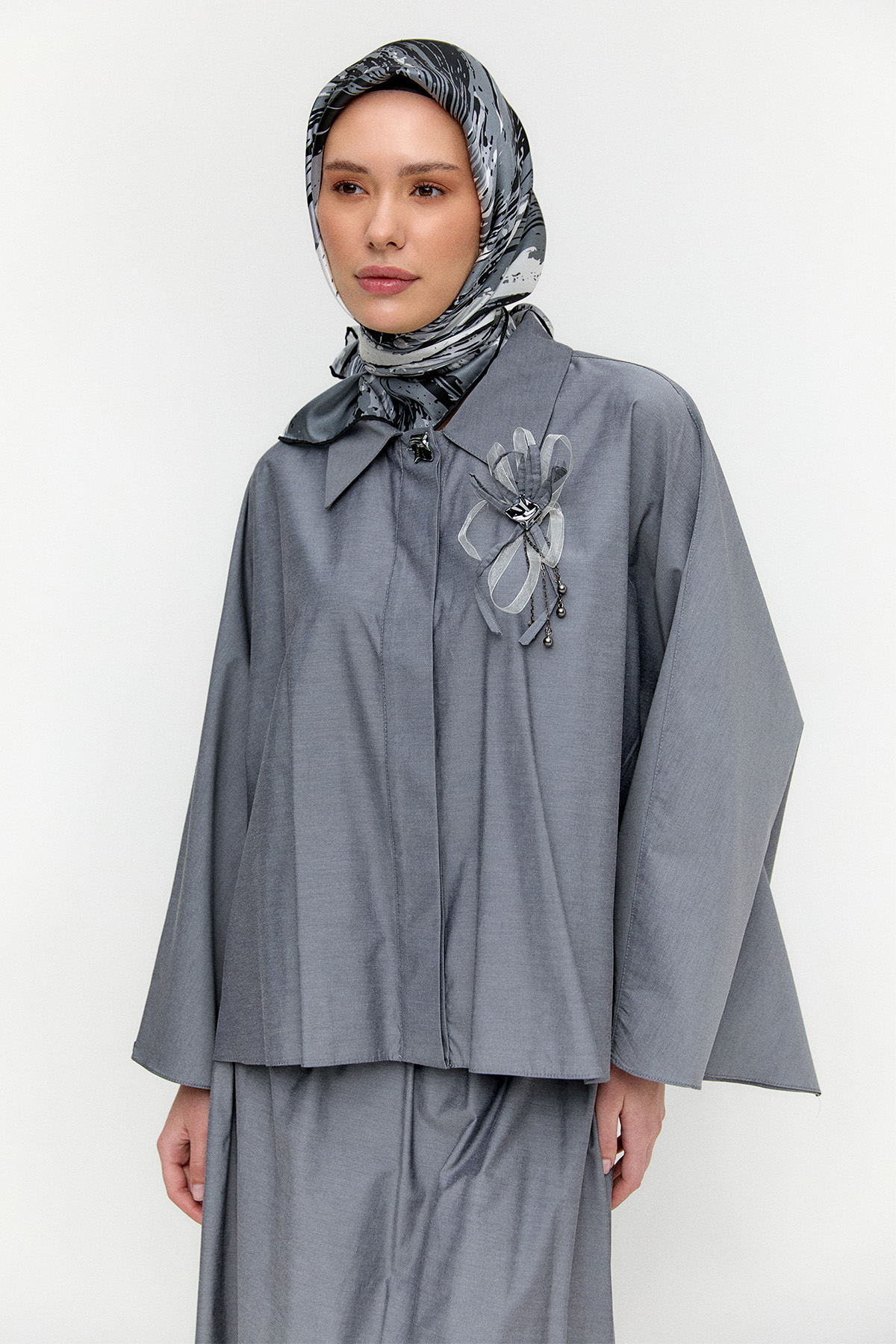 Düğme Kapamalı Pamuklu İkili Takım, Tesettür Giyim