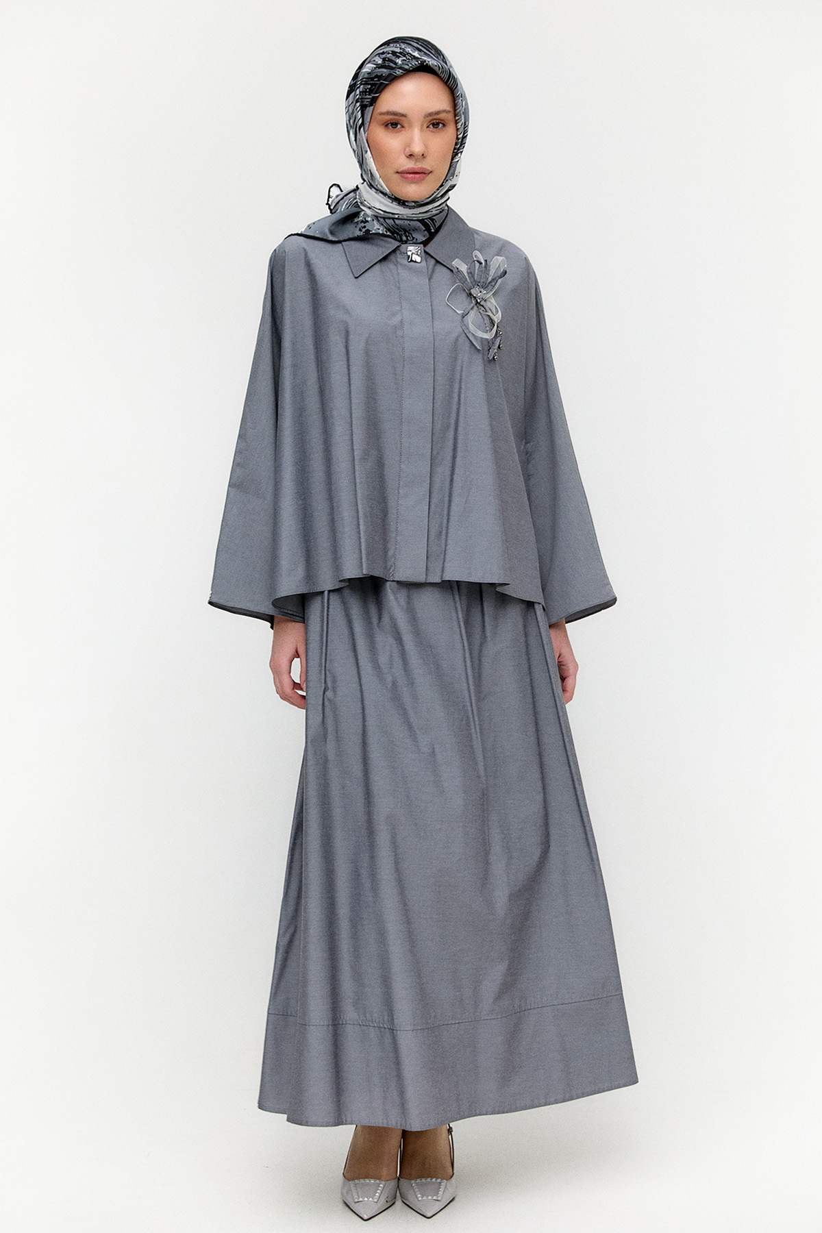 Düğme Kapamalı Pamuklu İkili Takım, Tesettür Giyim