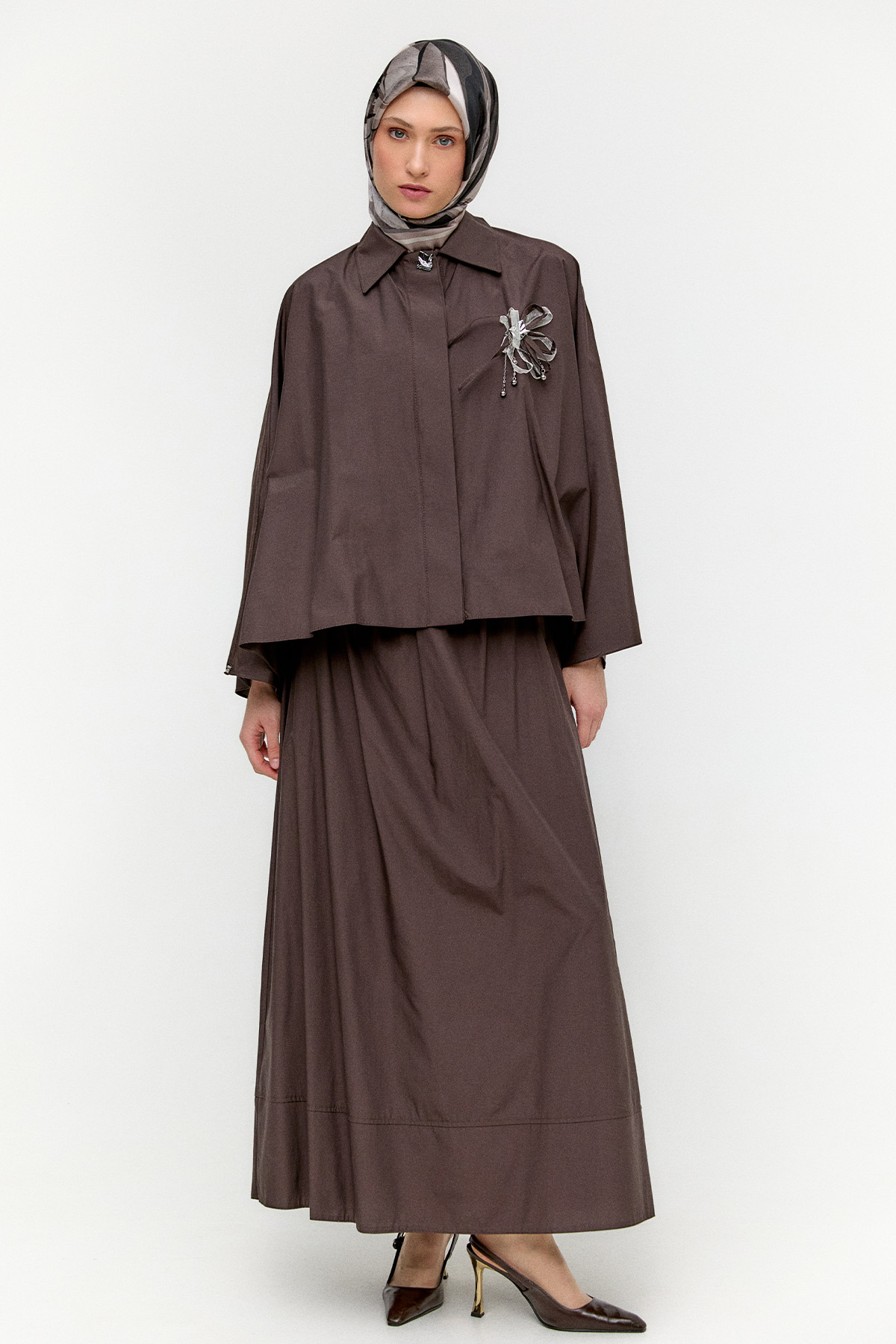 Düğme Kapamalı Pamuklu İkili Takım, Tesettür Giyim