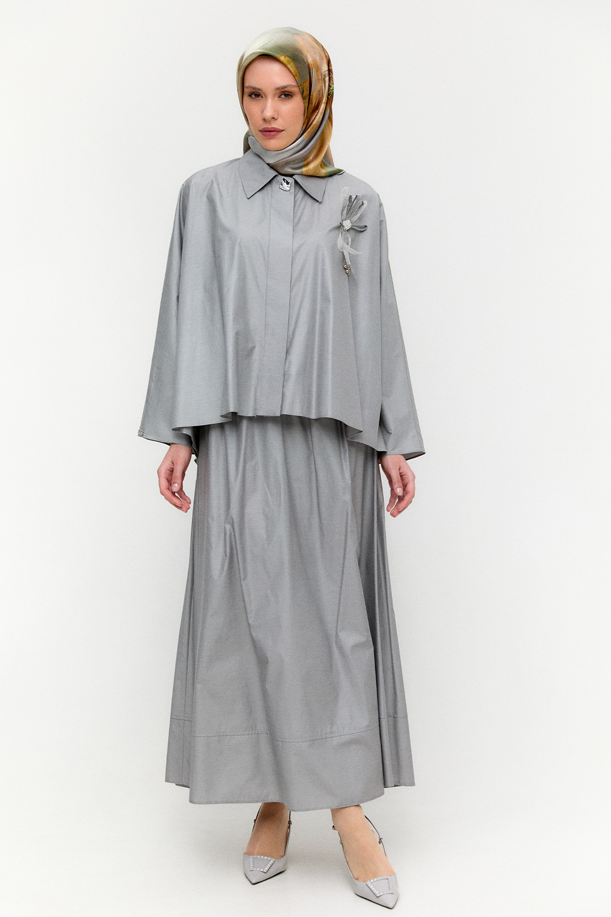 Düğme Kapamalı Pamuklu İkili Takım, Tesettür Giyim