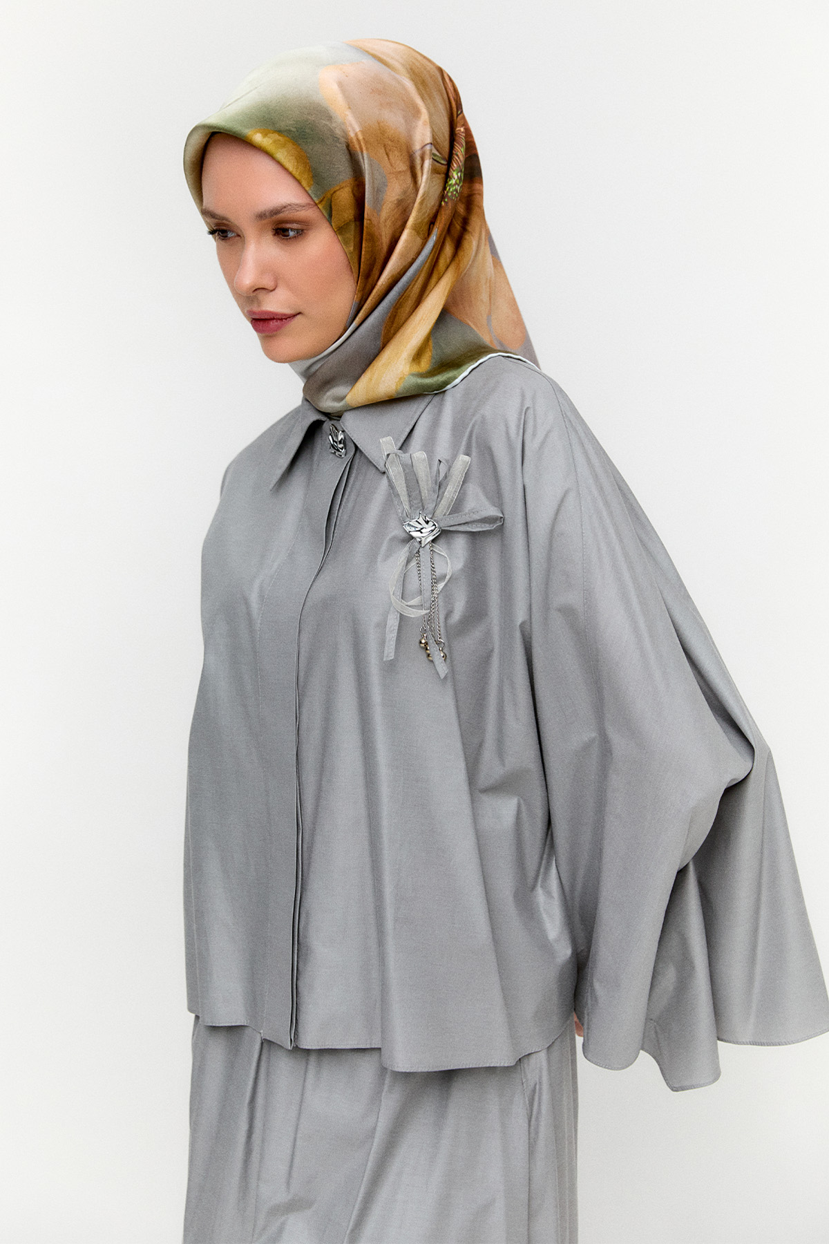 Düğme Kapamalı Pamuklu İkili Takım, Tesettür Giyim