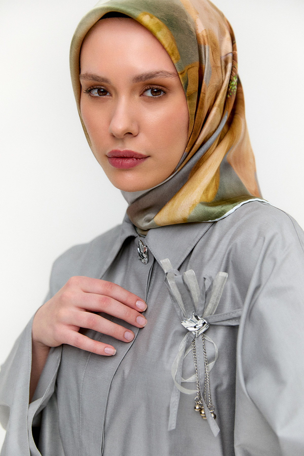 Düğme Kapamalı Pamuklu İkili Takım, Tesettür Giyim