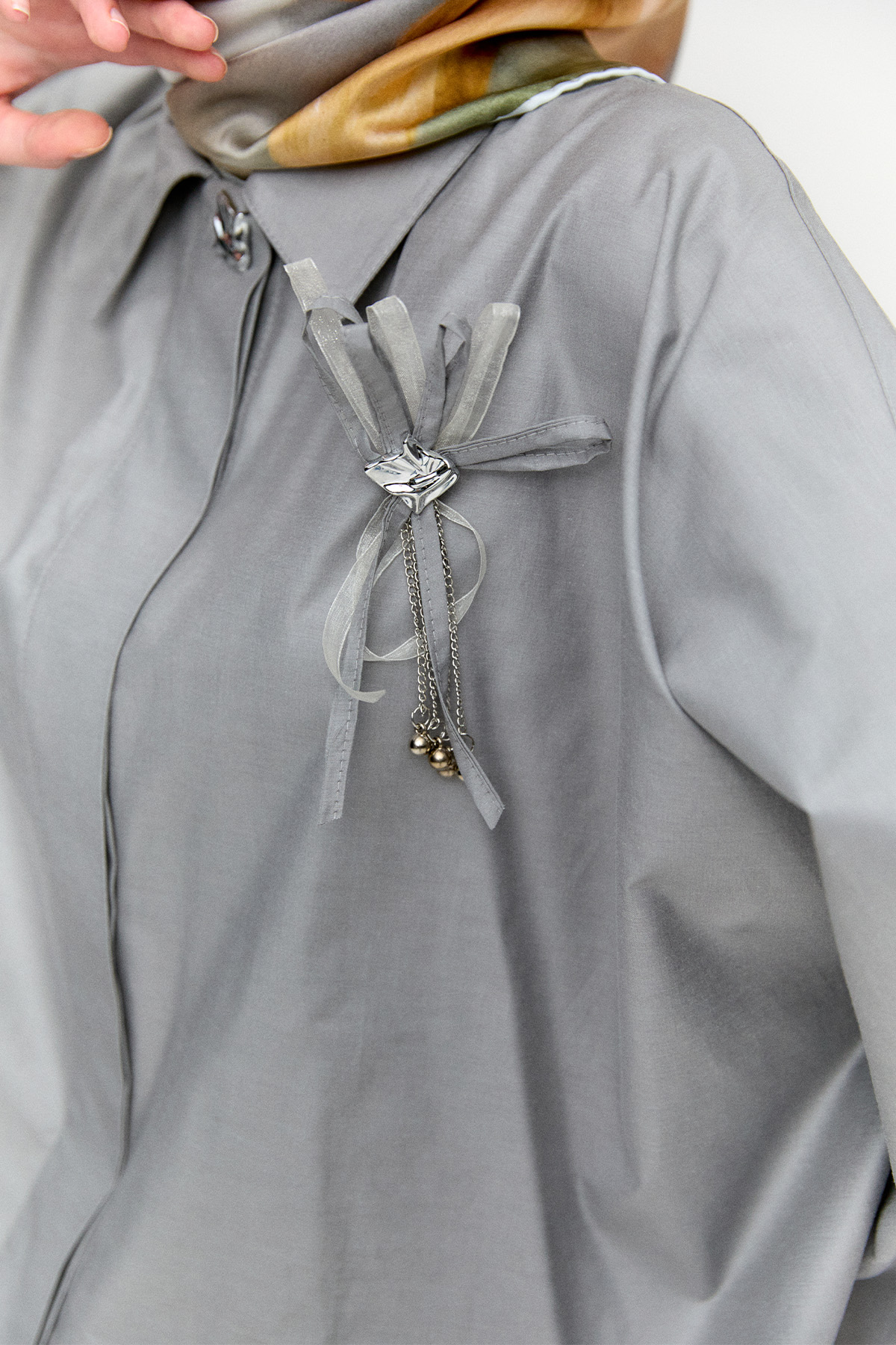 Düğme Kapamalı Pamuklu İkili Takım, Tesettür Giyim