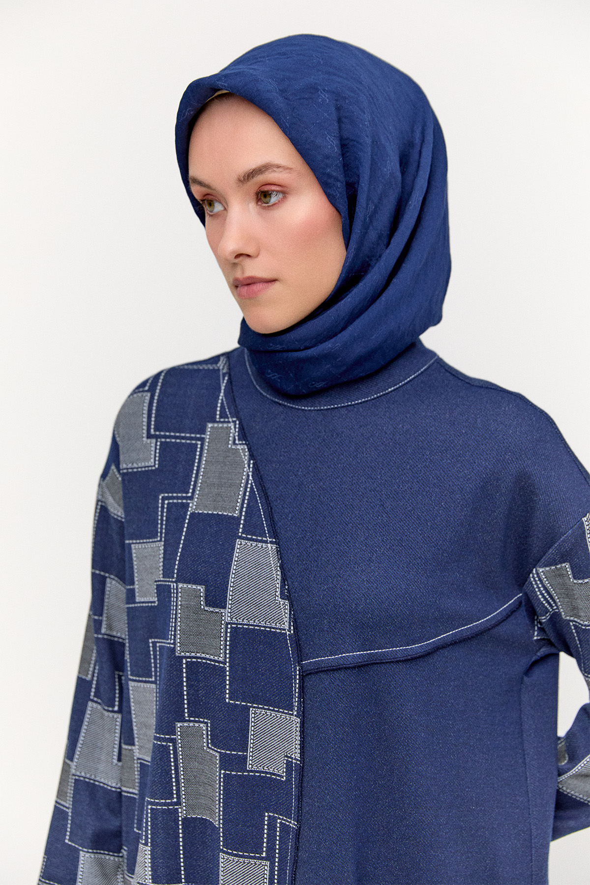 Renk Bloklu Spor Tunik, Tesettür Giyim