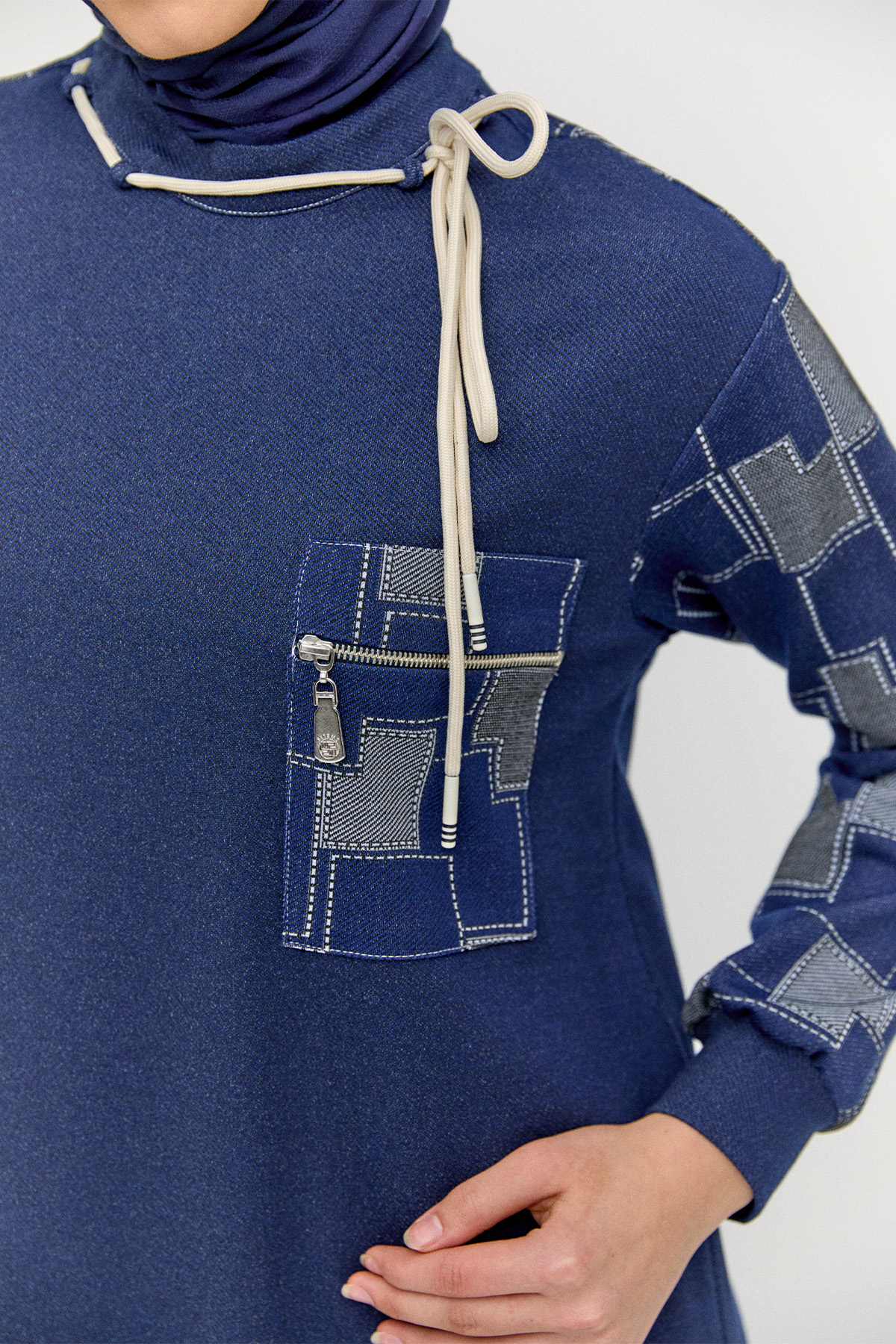 Renk Bloklu İkili Takım, Tesettür Giyim