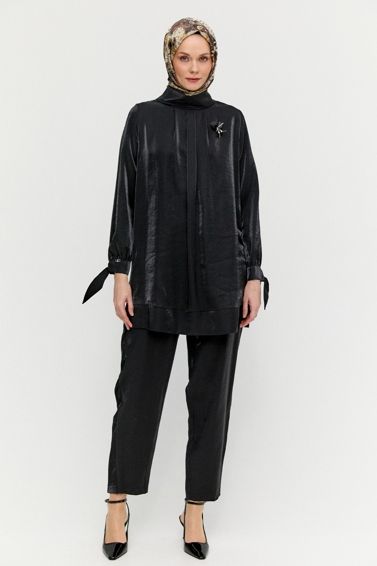 Jakarlı Pilikaşeli İkili Takım, Tesettür Giyim