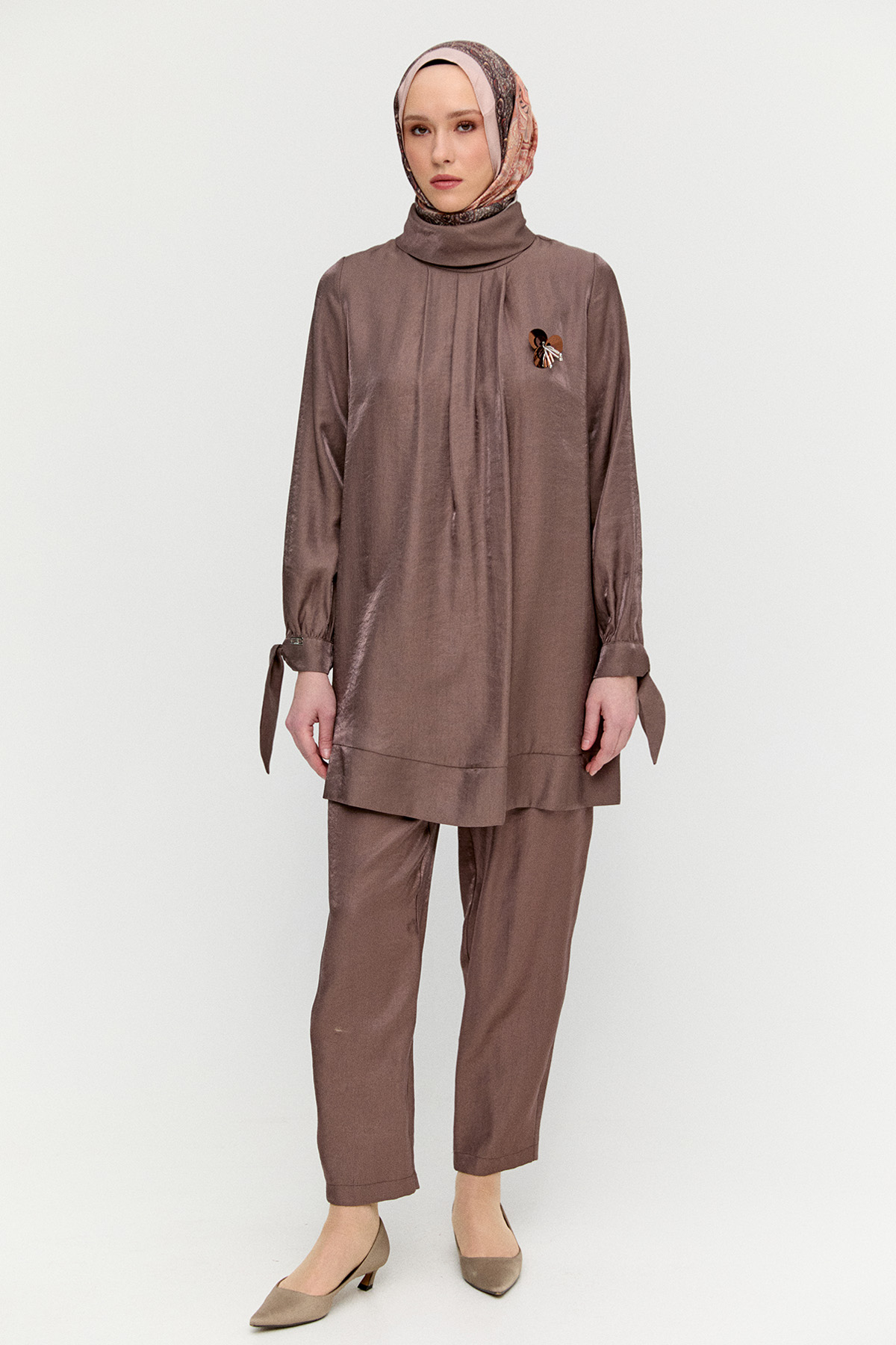 Jakarlı Pilikaşeli İkili Takım, Tesettür Giyim