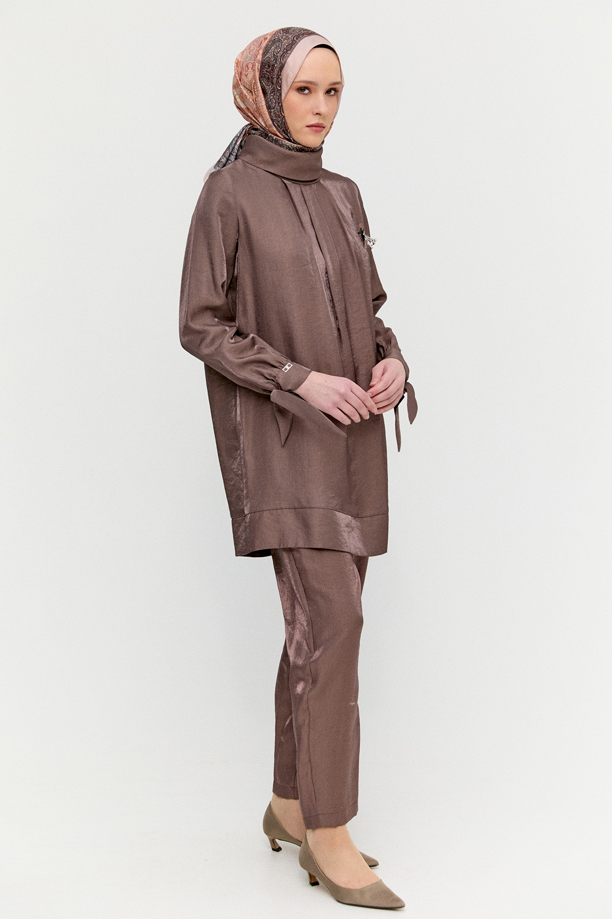 Jakarlı Pilikaşeli İkili Takım, Tesettür Giyim