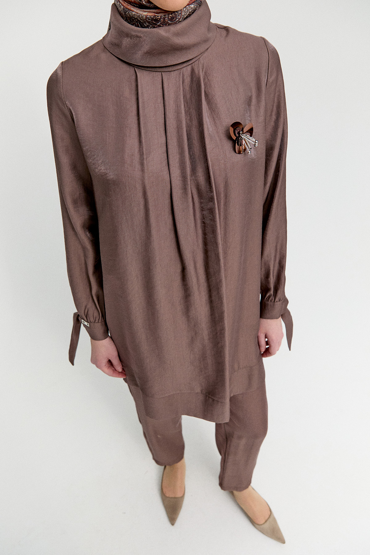 Jakarlı Pilikaşeli İkili Takım, Tesettür Giyim