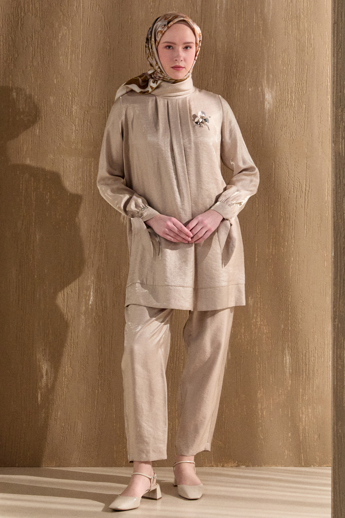 Jakarlı Pilikaşeli İkili Takım, Tesettür Giyim