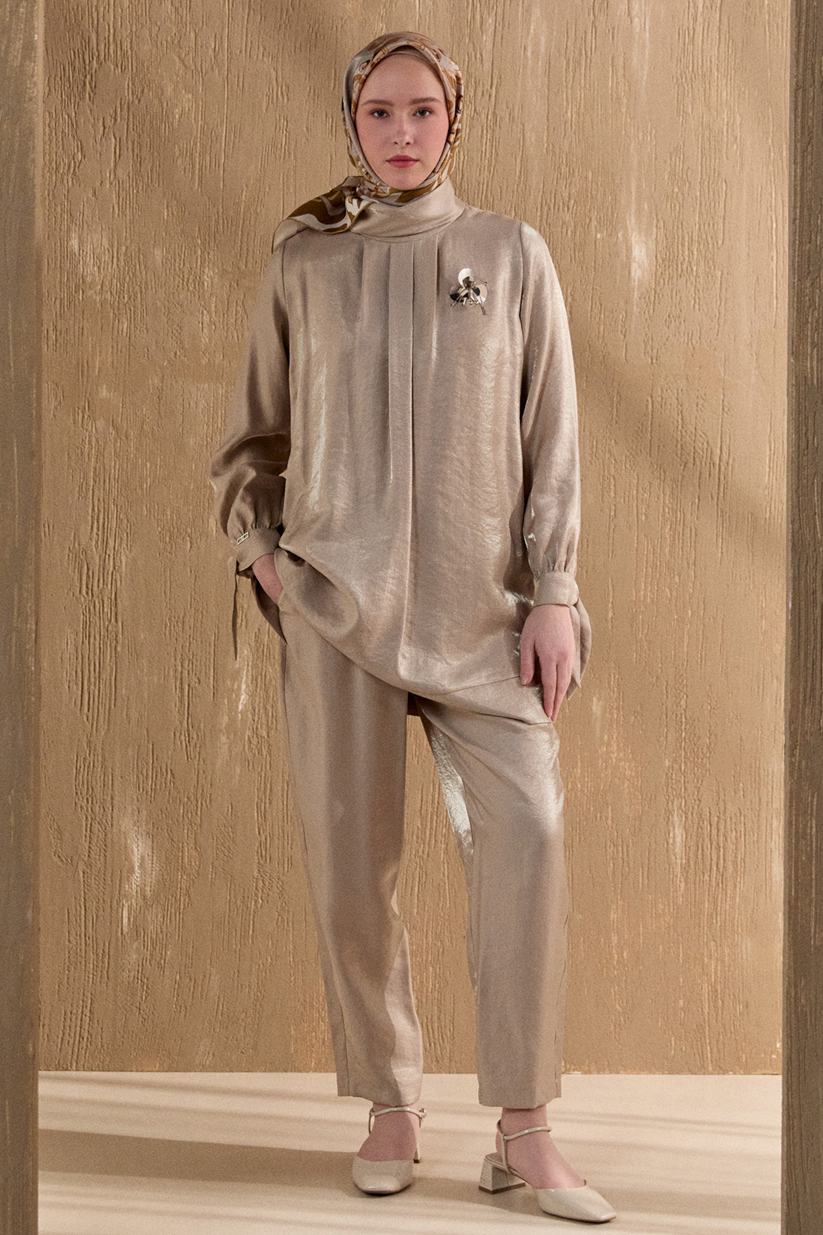 Jakarlı Pilikaşeli İkili Takım, Tesettür Giyim