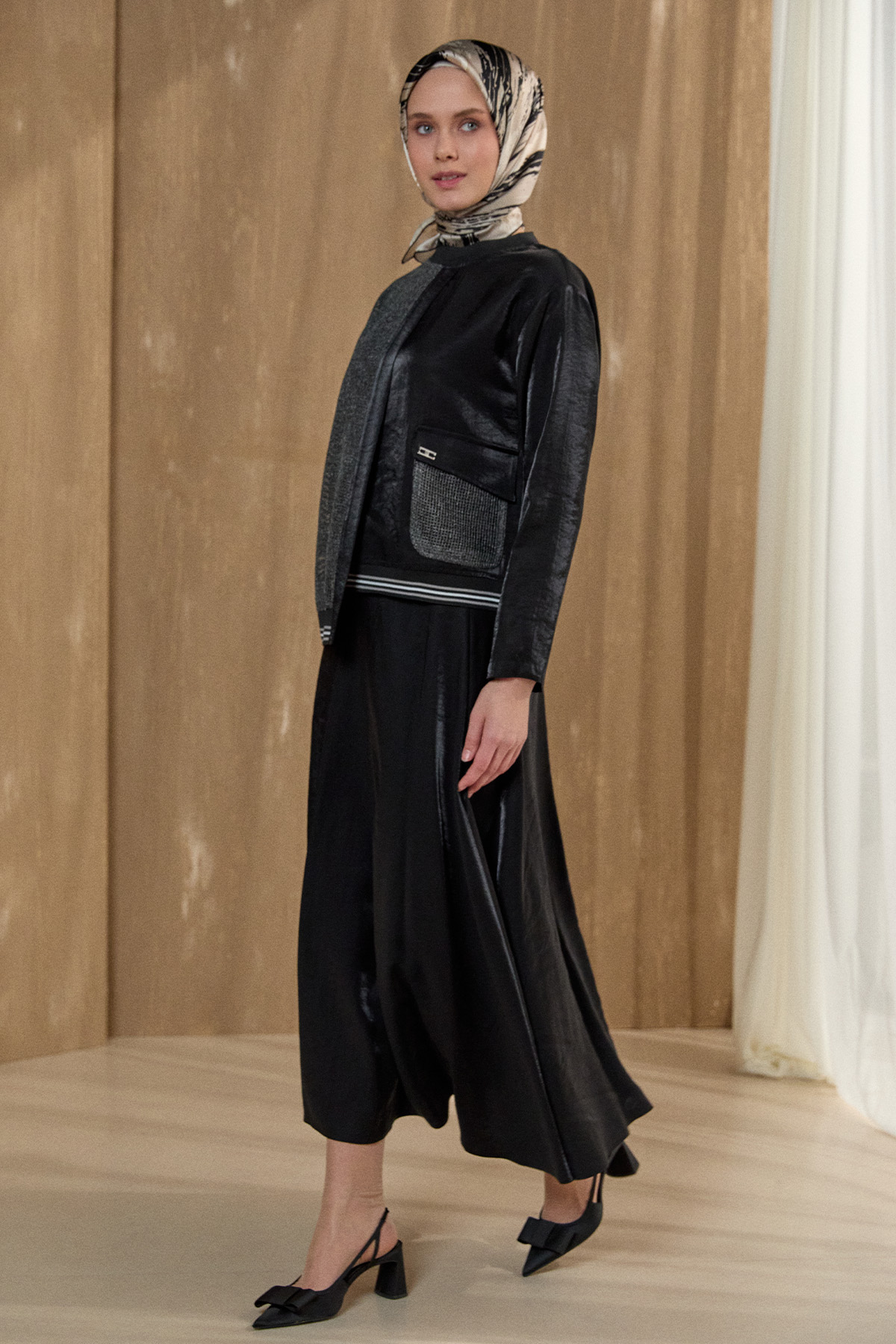 File Detaylı Etekli İkili Takım, Tesettür Giyim