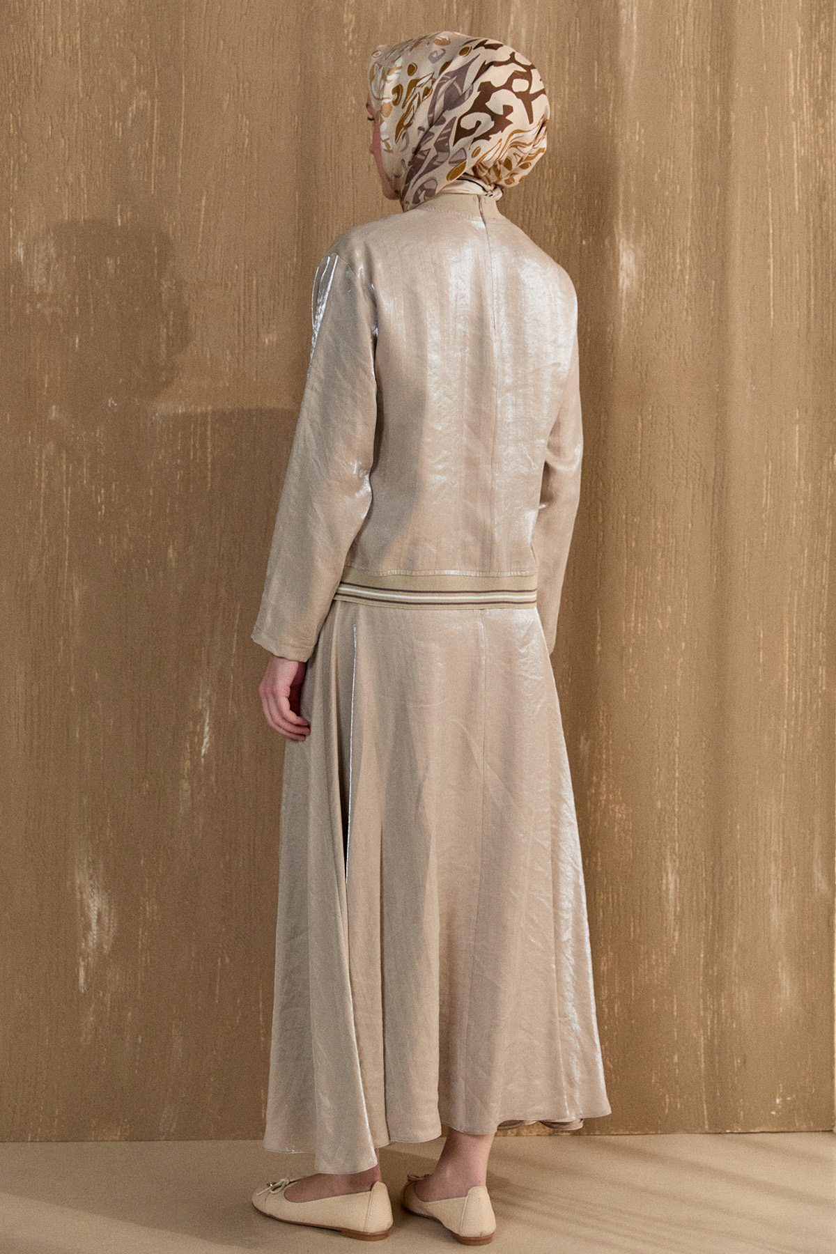 File Detaylı Etekli İkili Takım, Tesettür Giyim