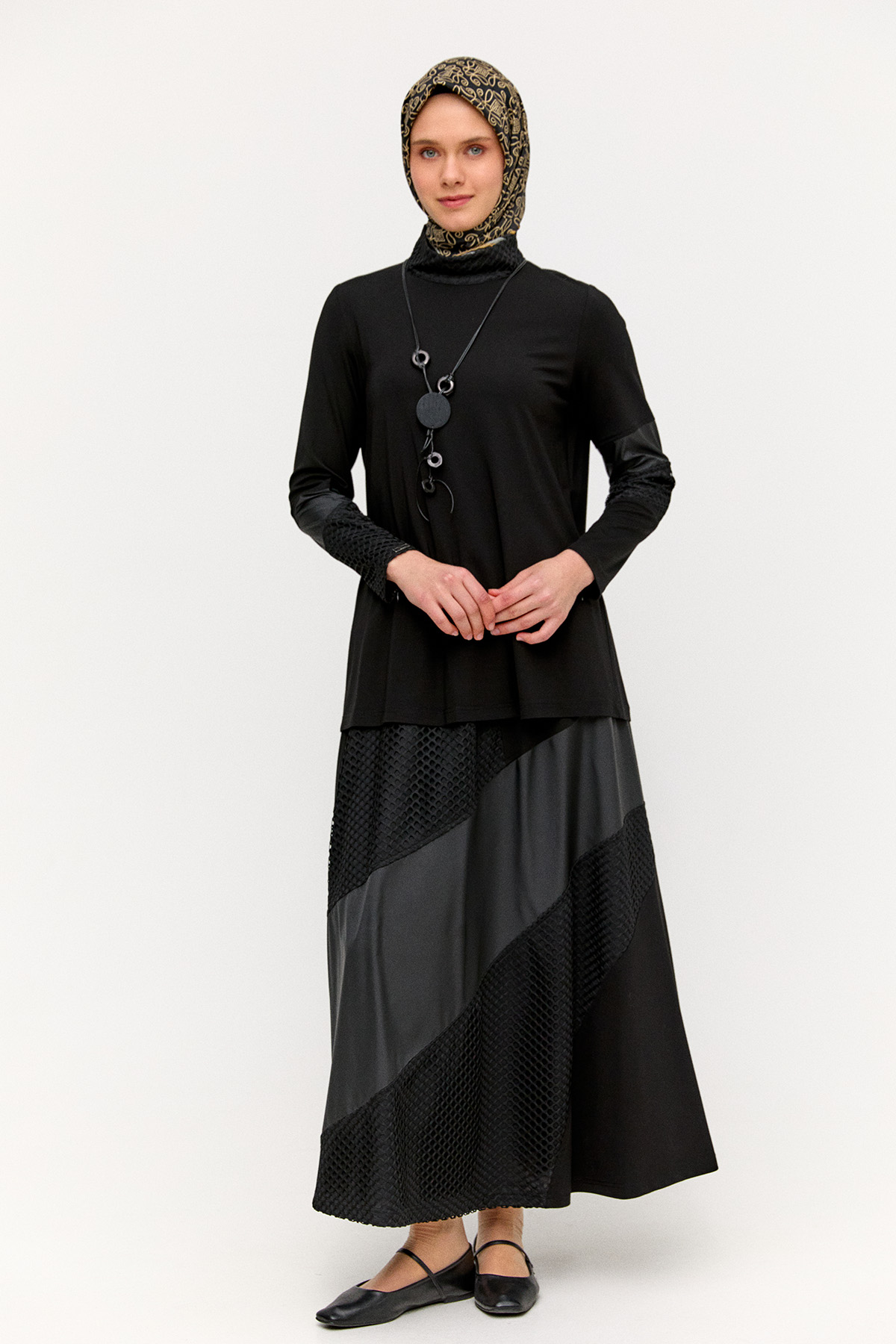 Kumaş Kombinli İkili Takım, Tesettür Giyim