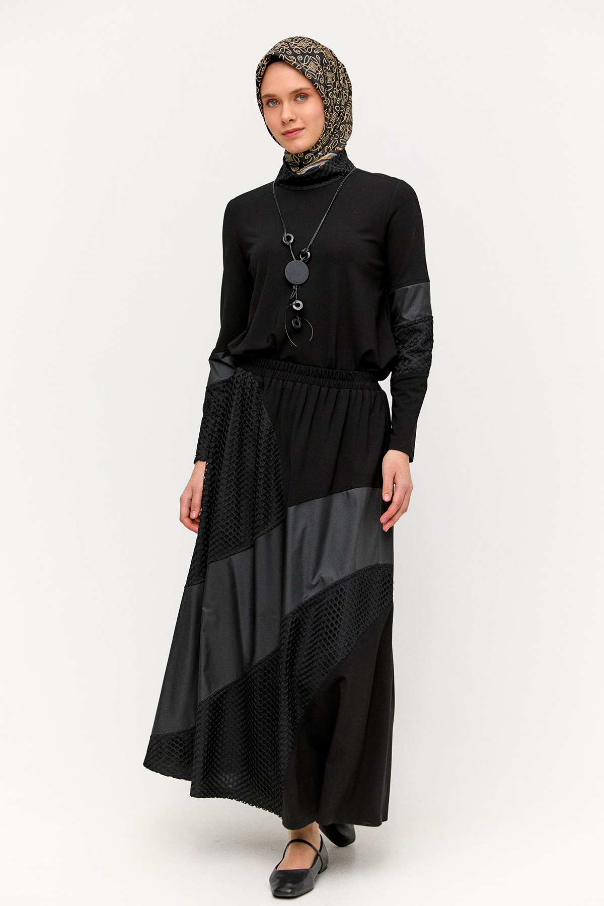 Kumaş Kombinli İkili Takım, Tesettür Giyim