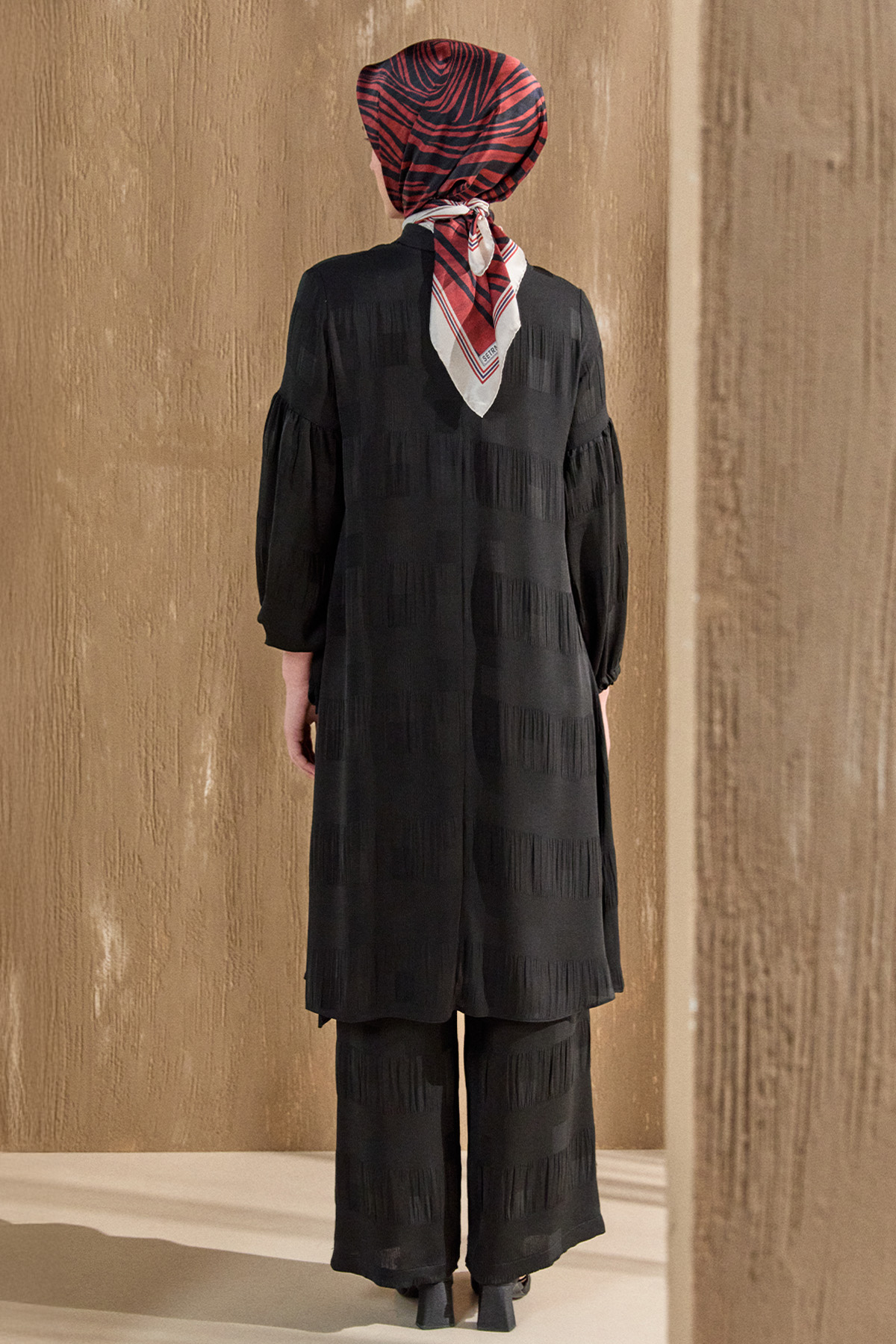 Kare Desenli Oversize İkili Takım, Tesettür Giyim