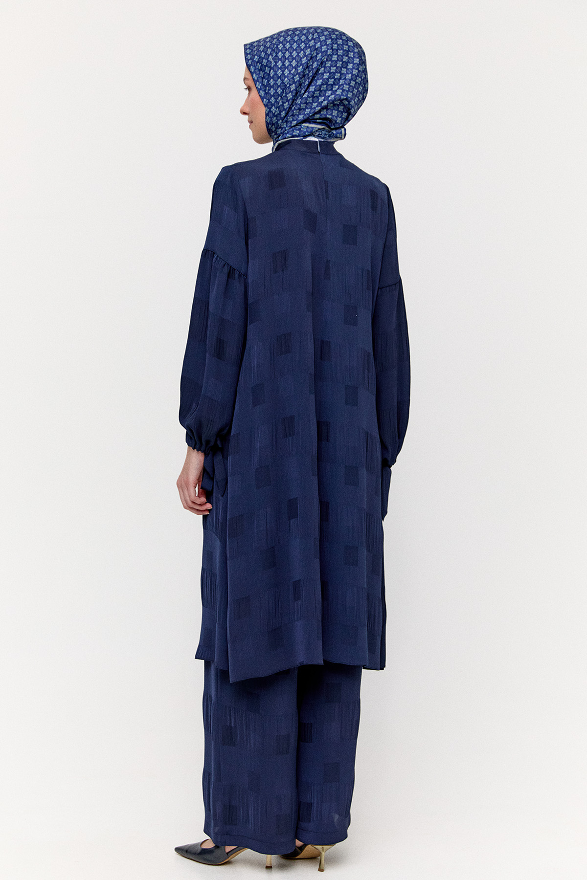 Kare Desenli Oversize İkili Takım, Tesettür Giyim