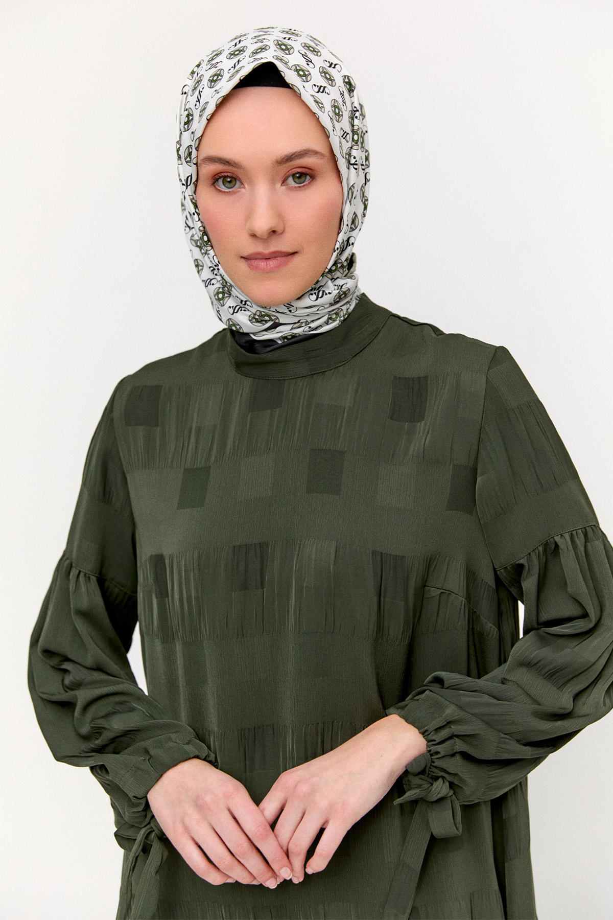 Kare Desenli Oversize İkili Takım, Tesettür Giyim