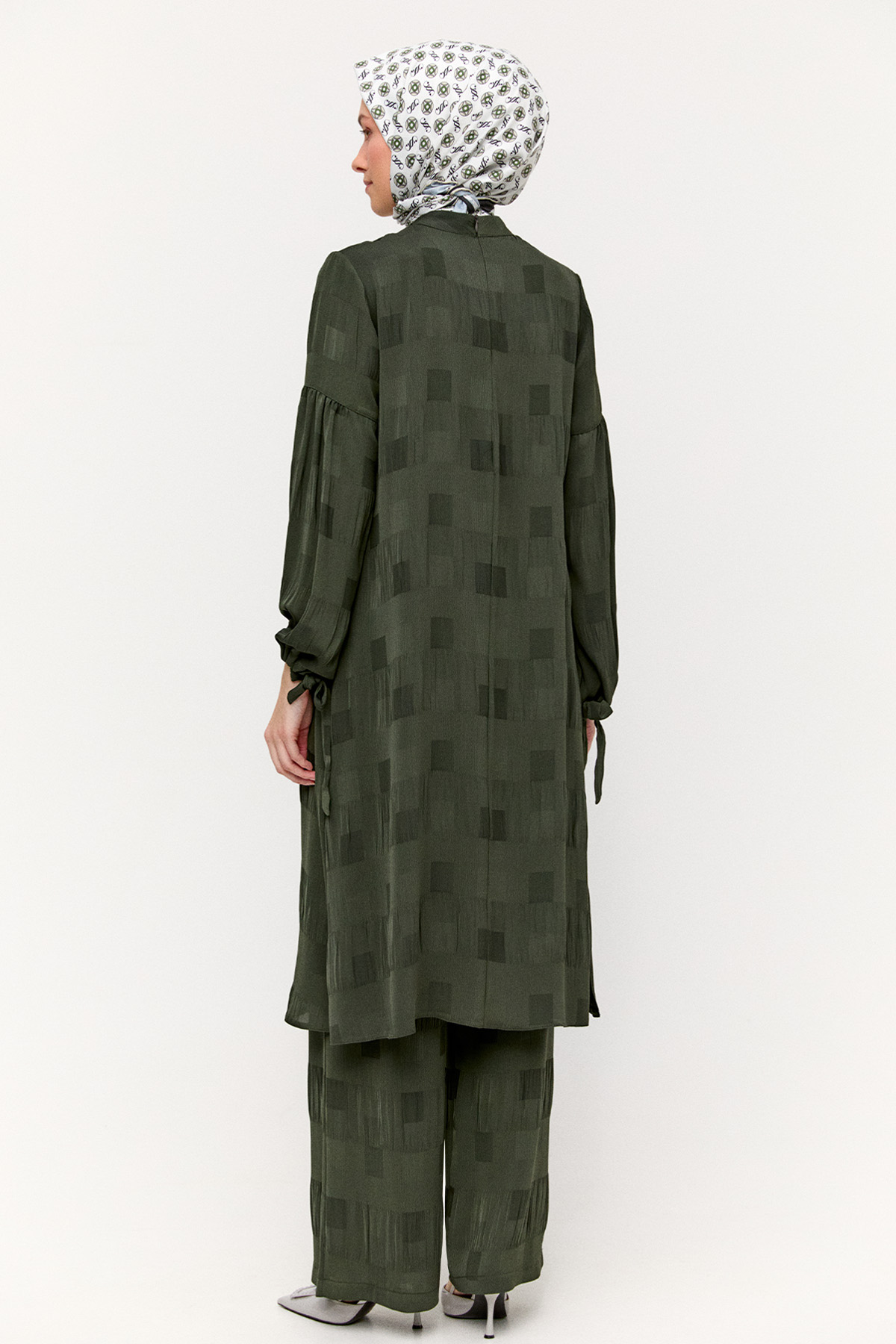 Kare Desenli Oversize İkili Takım, Tesettür Giyim