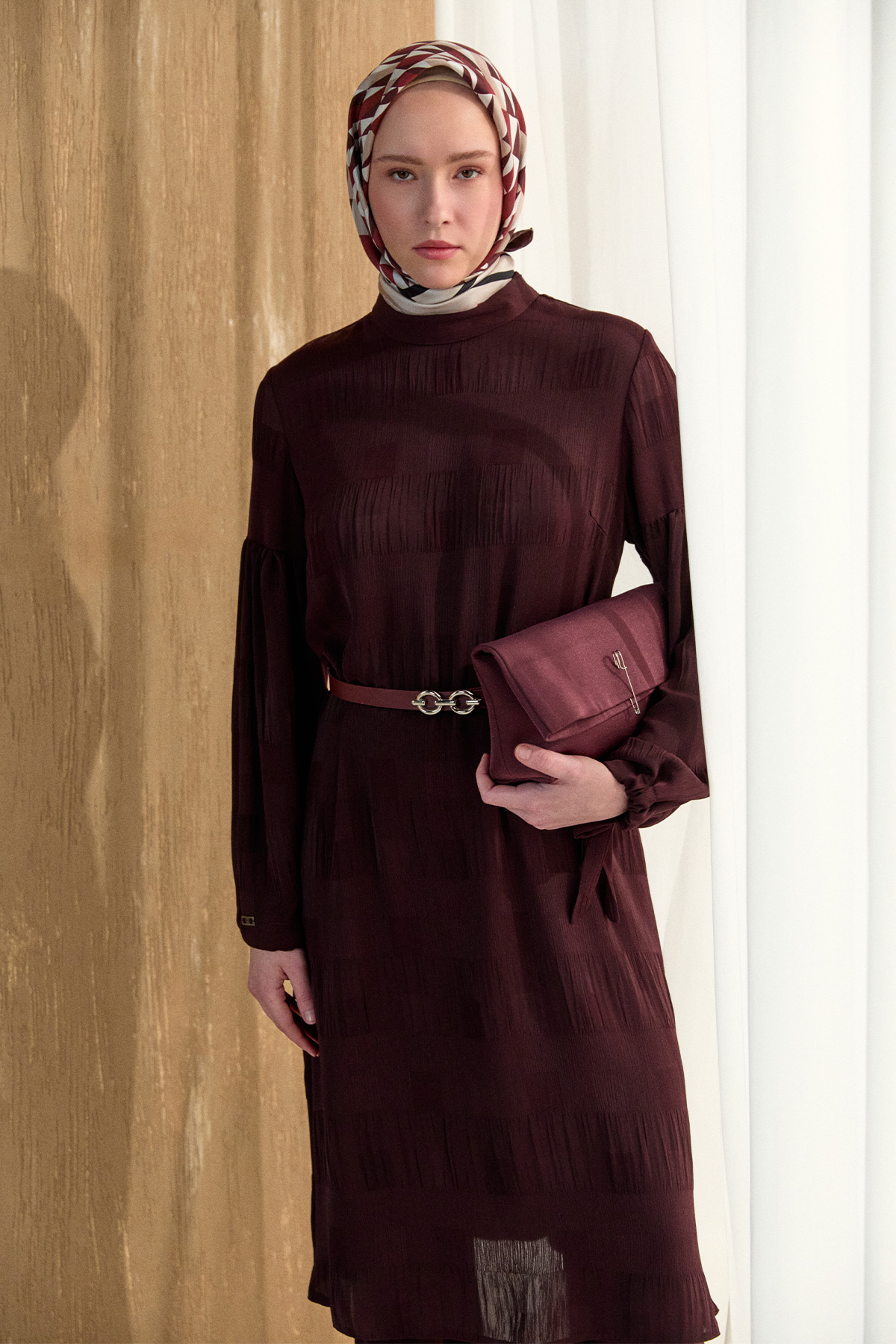 Kare Desenli Oversize İkili Takım, Tesettür Giyim