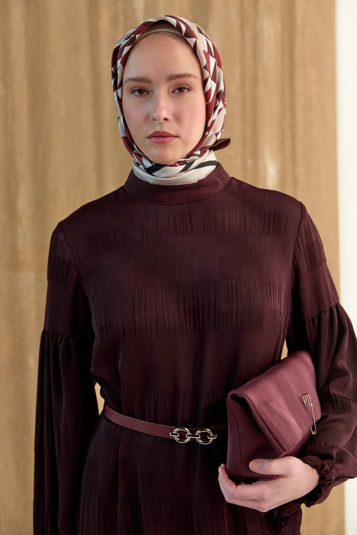 Kare Desenli Oversize İkili Takım, Tesettür Giyim