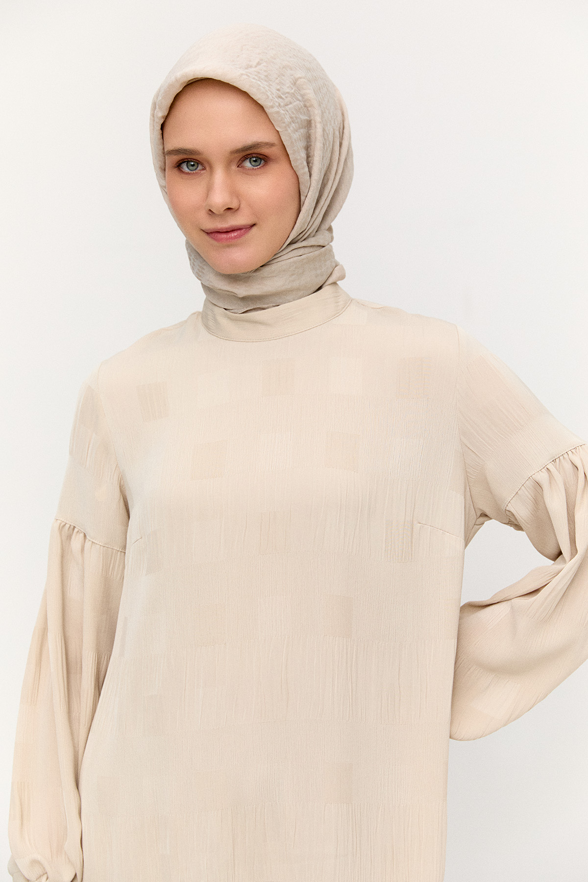 Kare Desenli Oversize İkili Takım, Tesettür Giyim