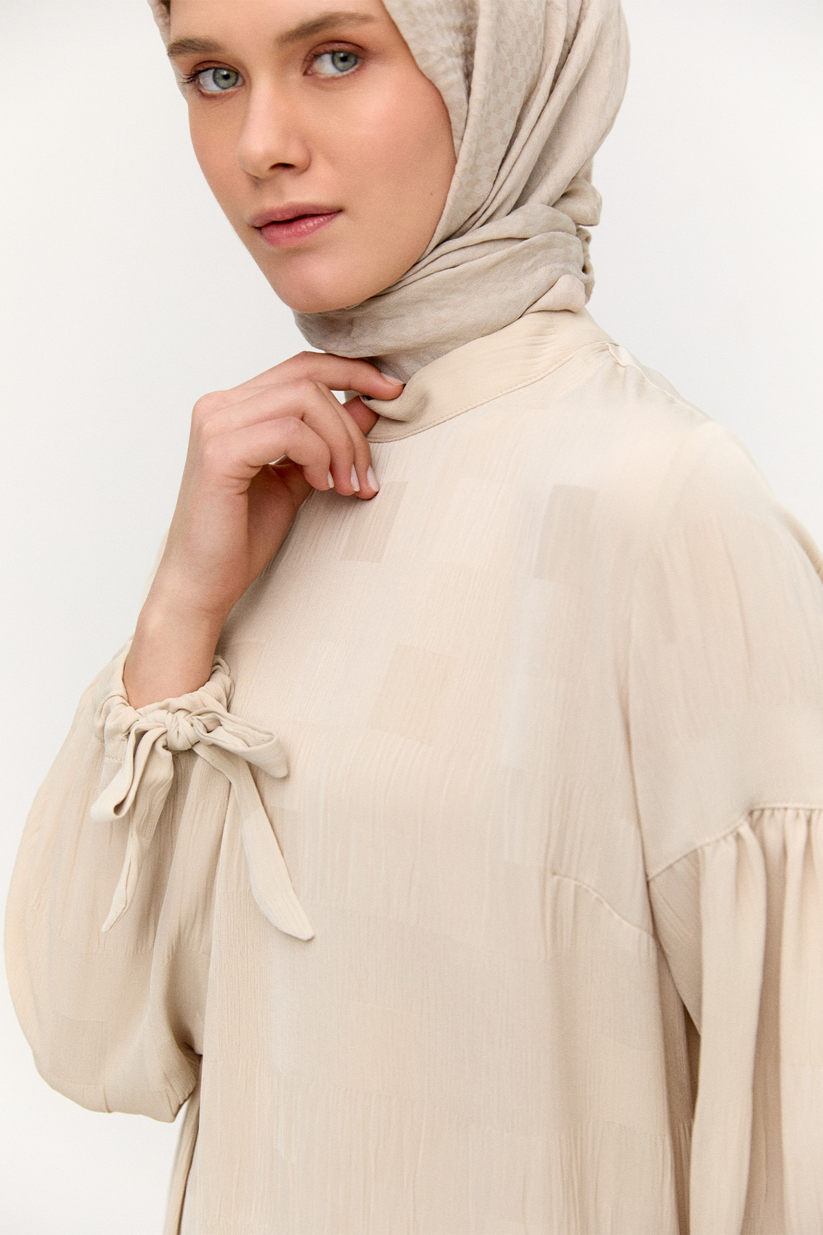 Kare Desenli Oversize İkili Takım, Tesettür Giyim