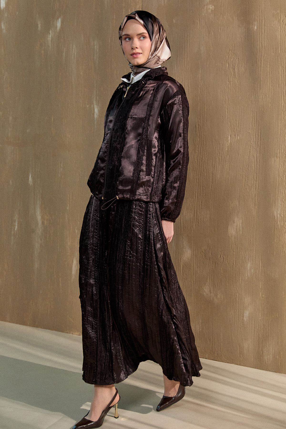 Jakarlı Dantel Detaylı İkili Takım, Tesettür Giyim