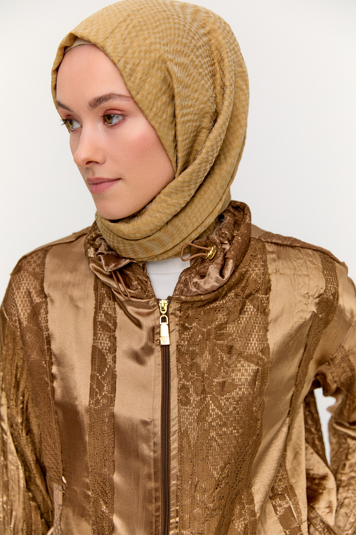 Jakarlı Dantel Detaylı İkili Takım, Tesettür Giyim