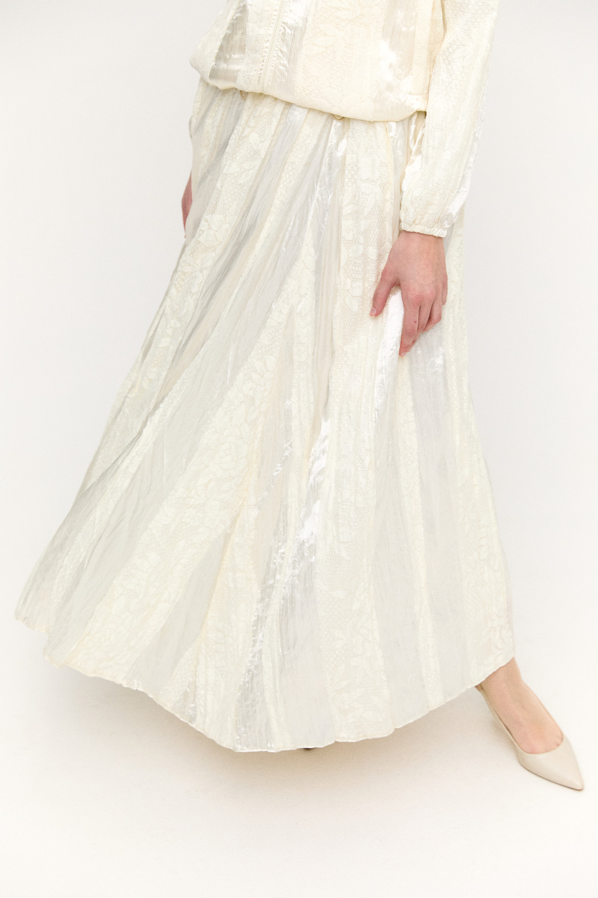 Jakarlı Dantel Detaylı İkili Takım, Tesettür Giyim